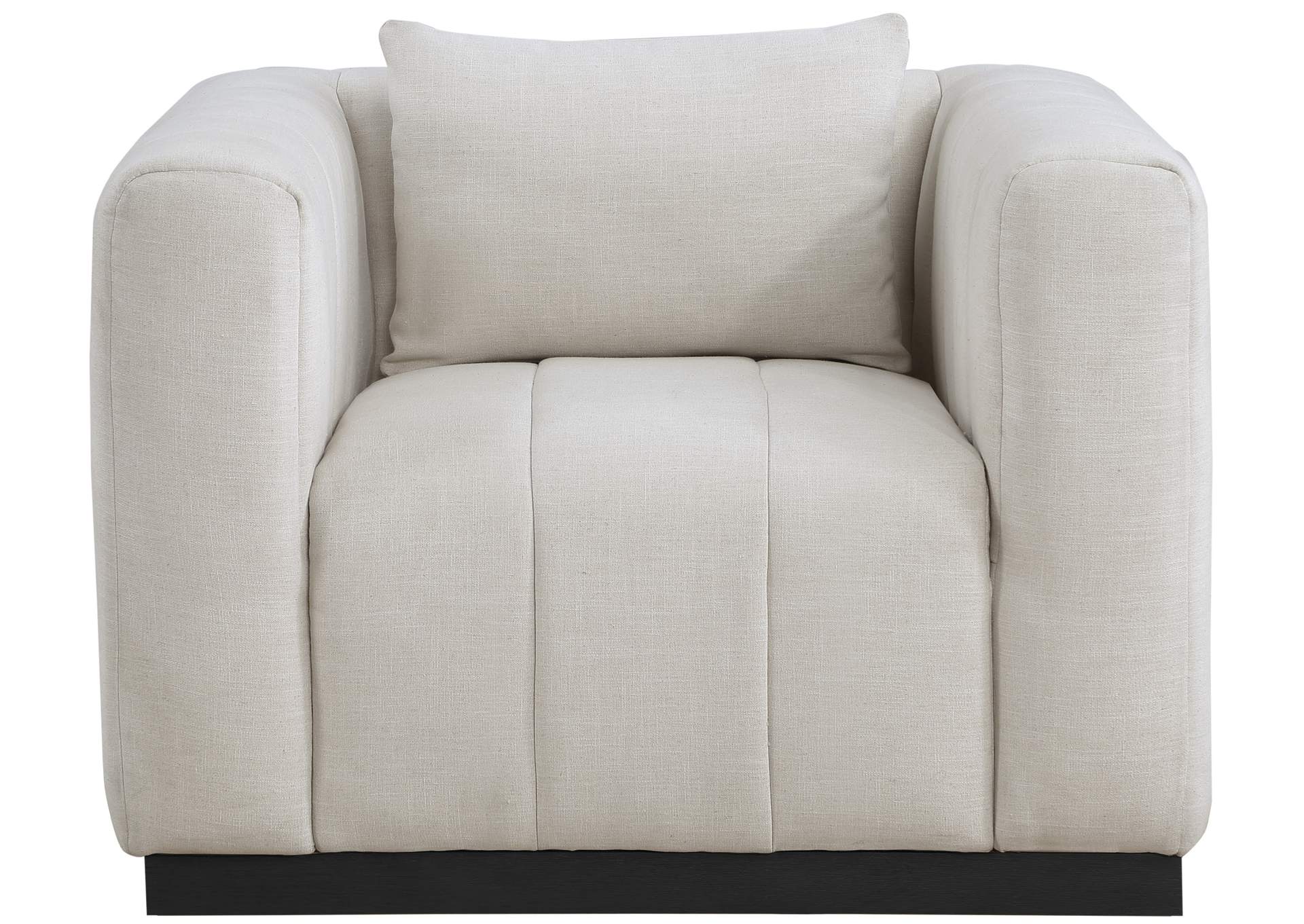 Lucia Beige Linen Textured Fabric Chair,Meridian Furniture
