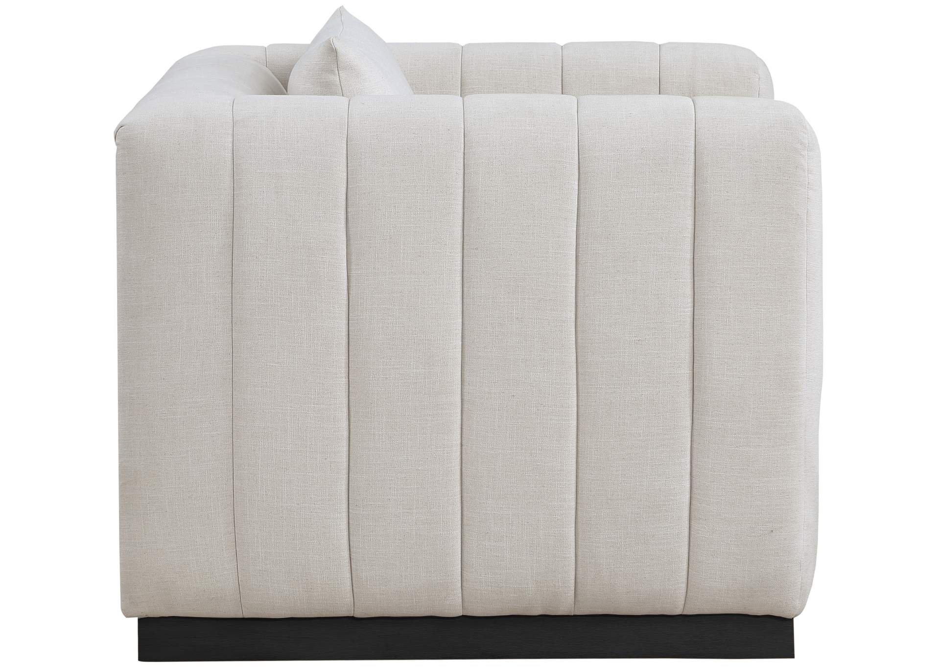 Lucia Beige Linen Textured Fabric Chair,Meridian Furniture