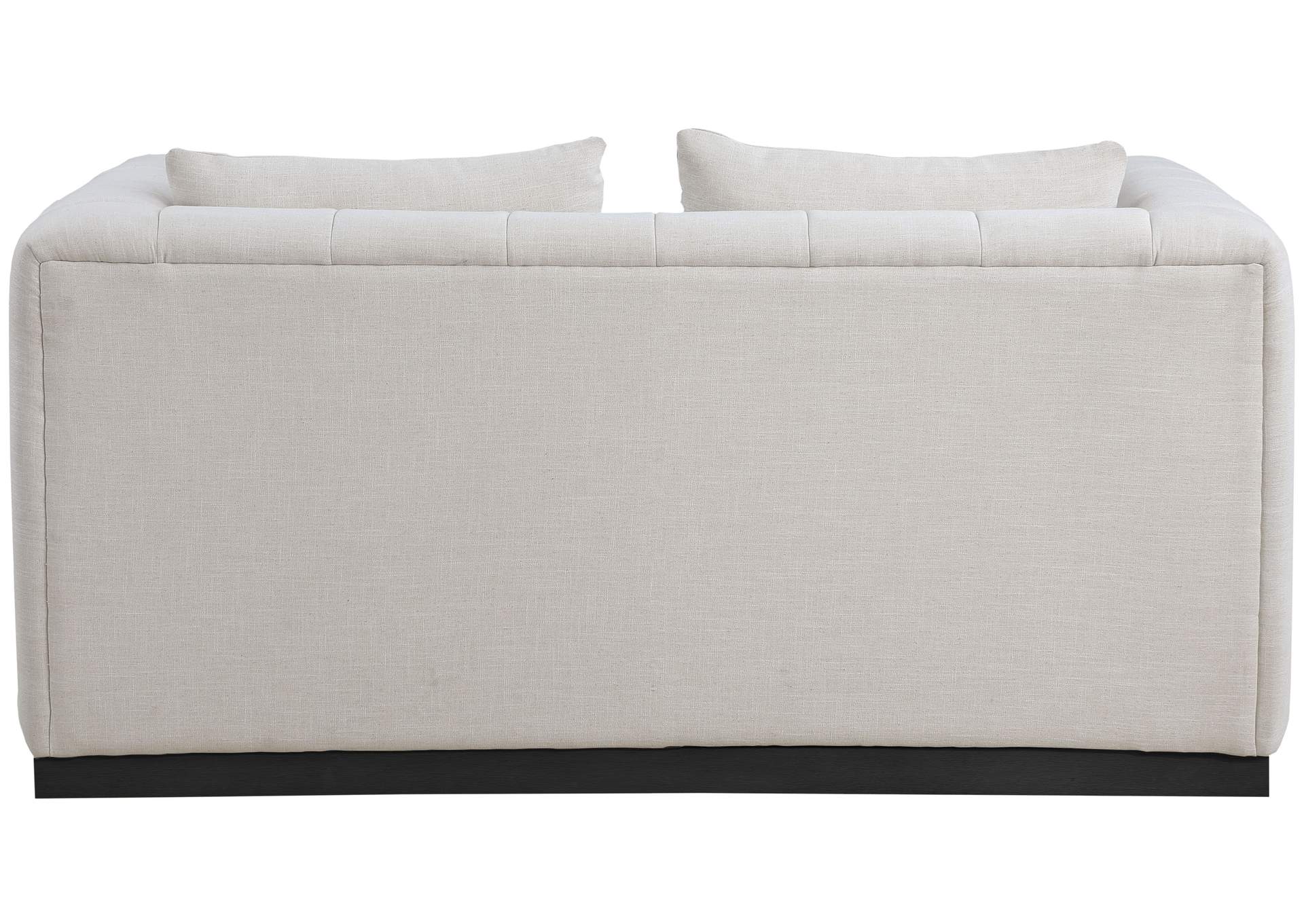 Lucia Beige Linen Textured Fabric Loveseat,Meridian Furniture