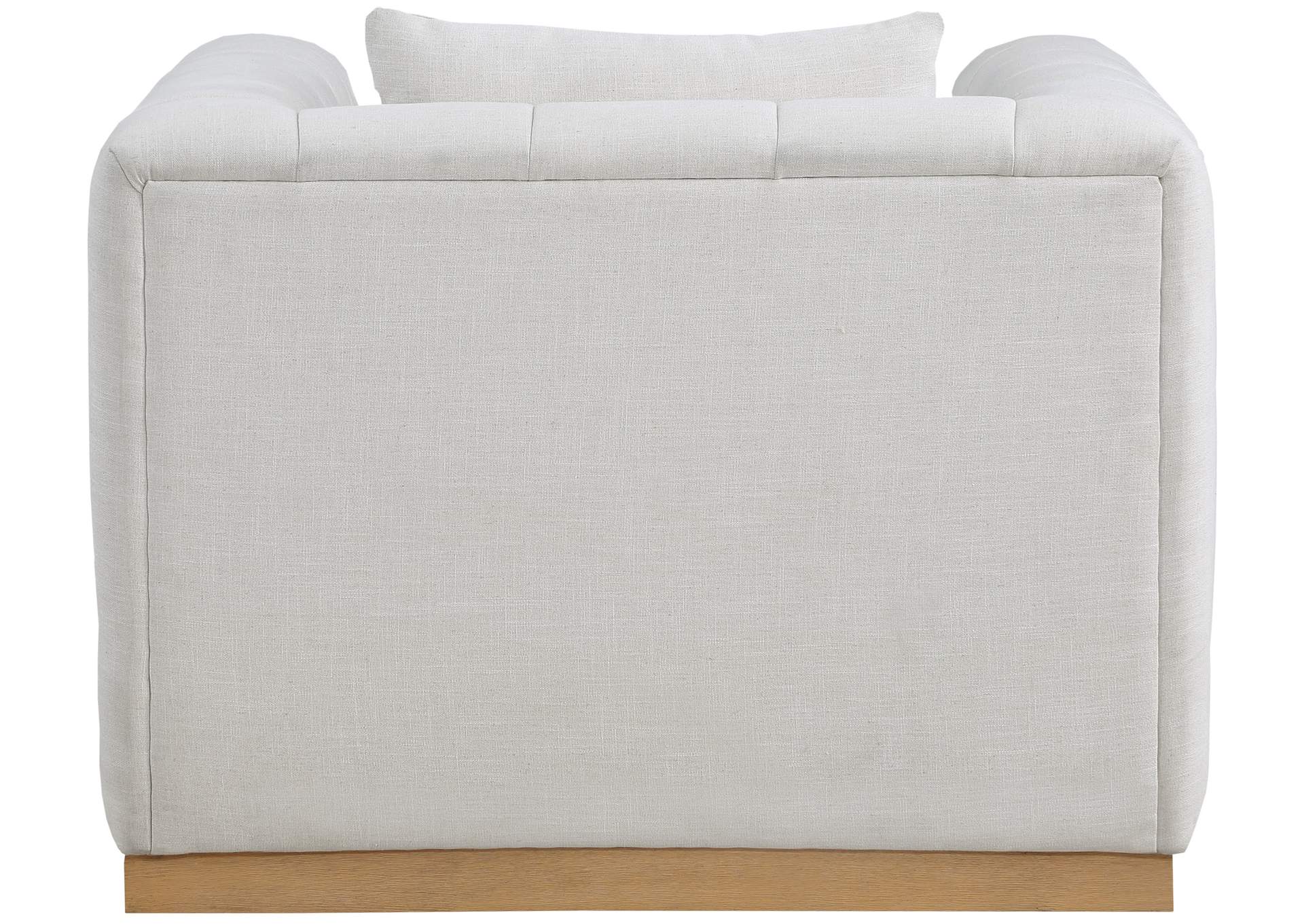 Lucia Cream Linen Textured Fabric Chair,Meridian Furniture
