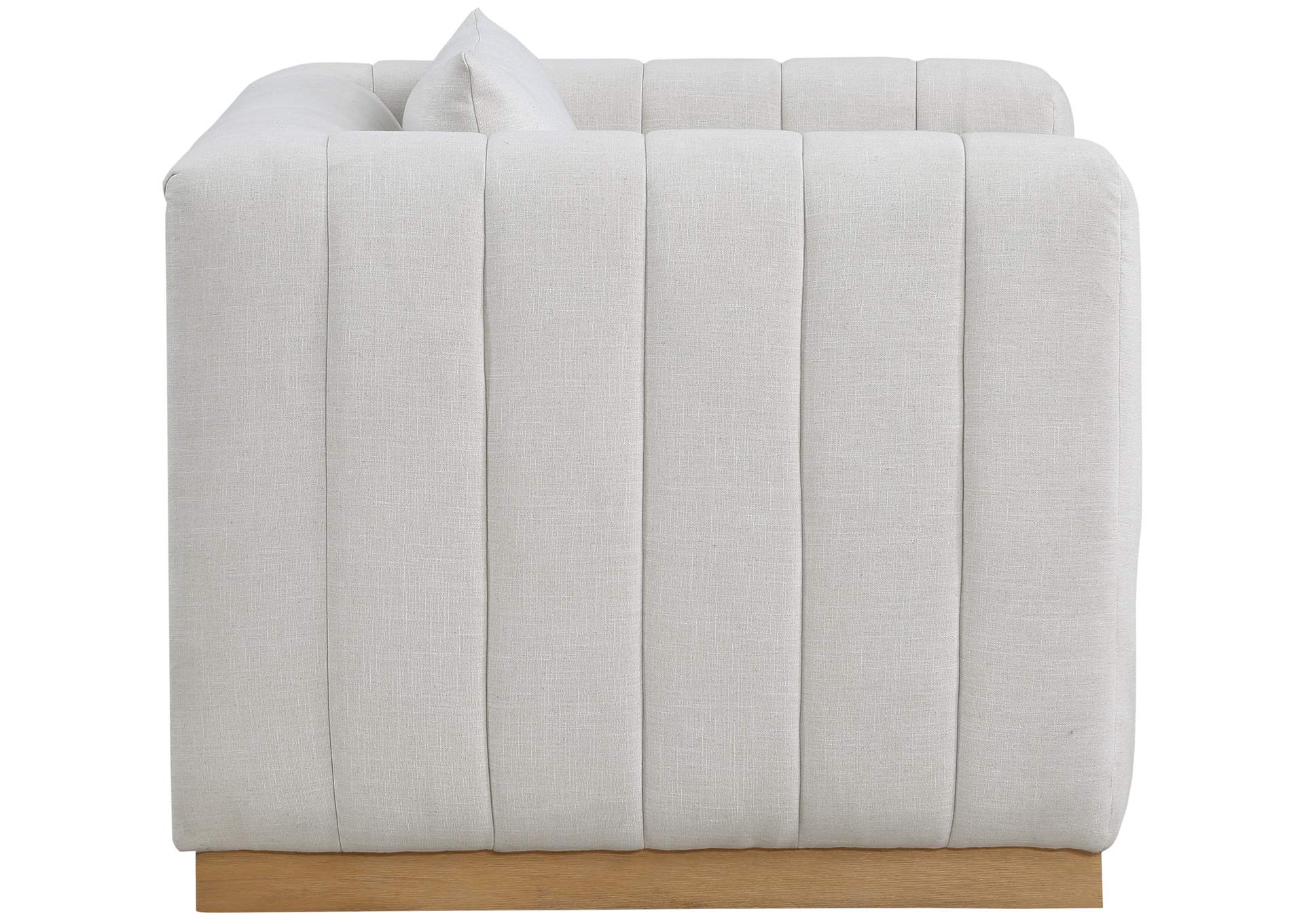 Lucia Cream Linen Textured Fabric Chair,Meridian Furniture