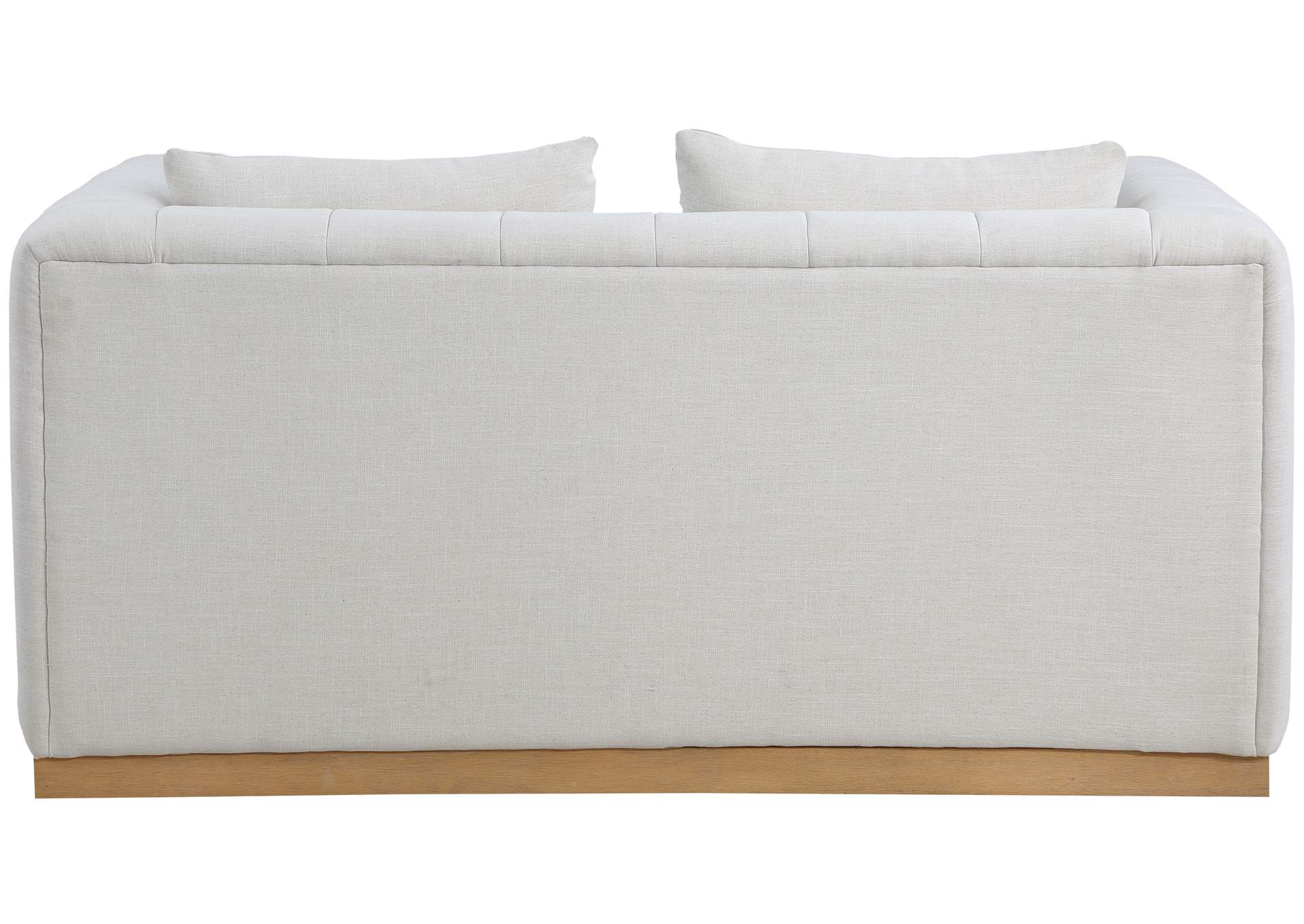 Lucia Cream Linen Textured Fabric Loveseat,Meridian Furniture