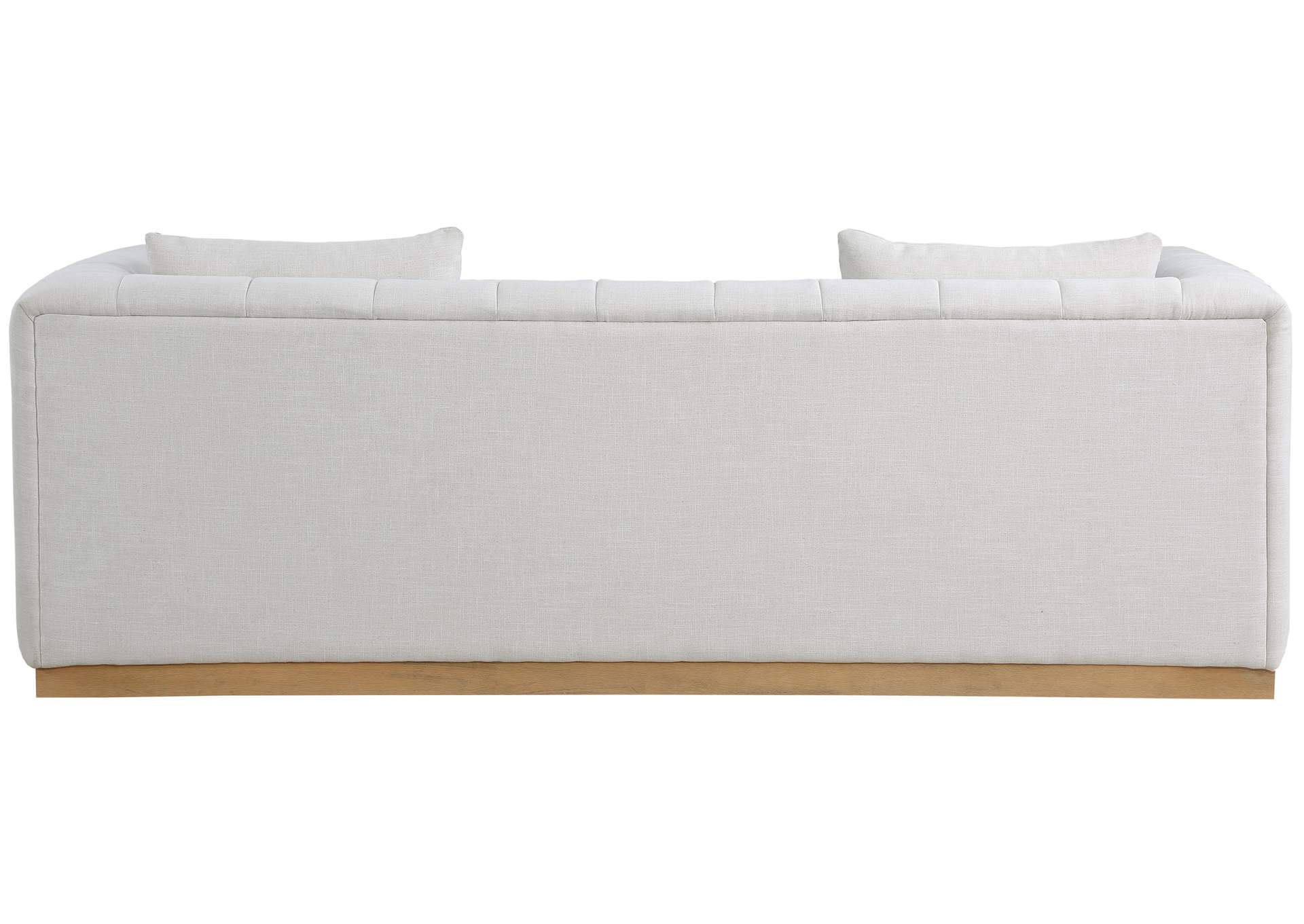 Lucia Cream Linen Textured Fabric Sofa,Meridian Furniture