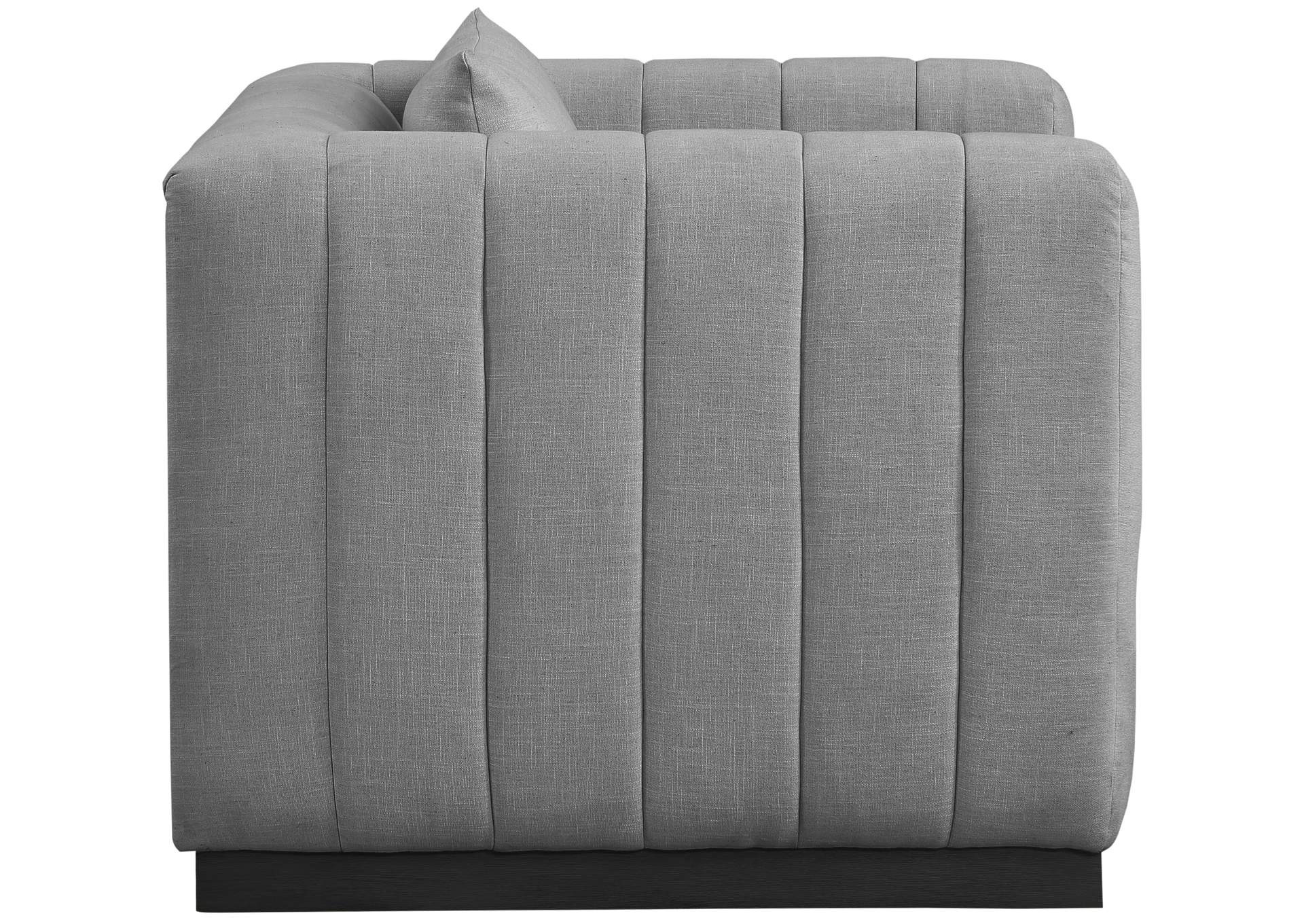 Lucia Grey Linen Textured Fabric Chair,Meridian Furniture