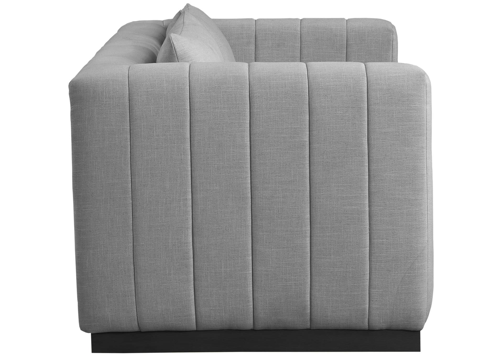 Lucia Grey Linen Textured Fabric Loveseat,Meridian Furniture