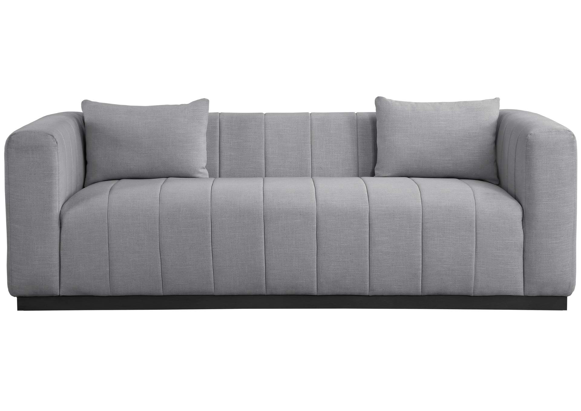 Lucia Grey Linen Textured Fabric Sofa,Meridian Furniture