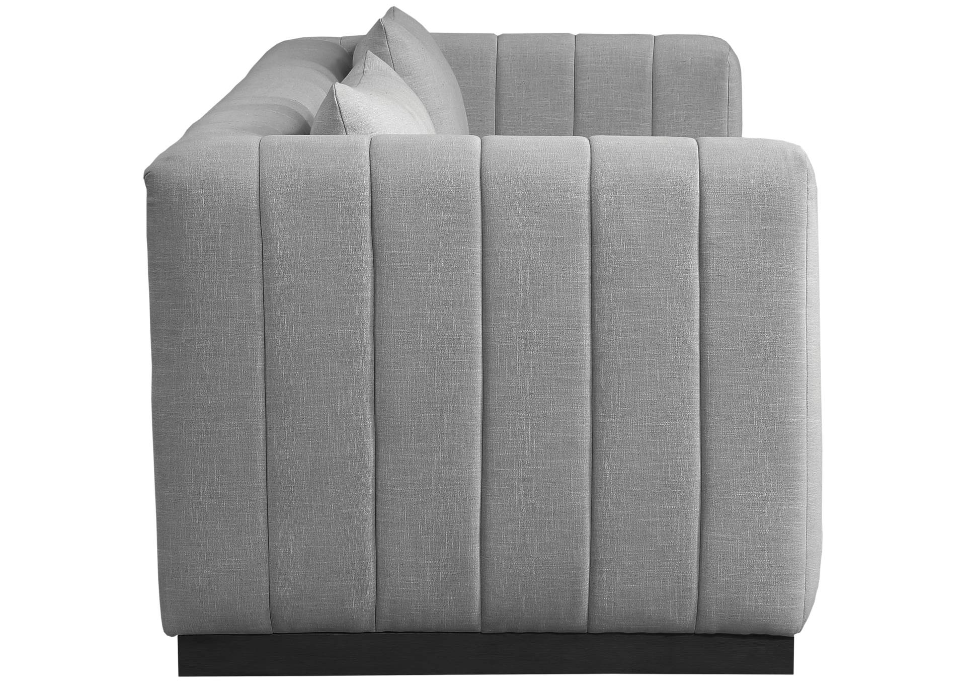 Lucia Grey Linen Textured Fabric Sofa,Meridian Furniture