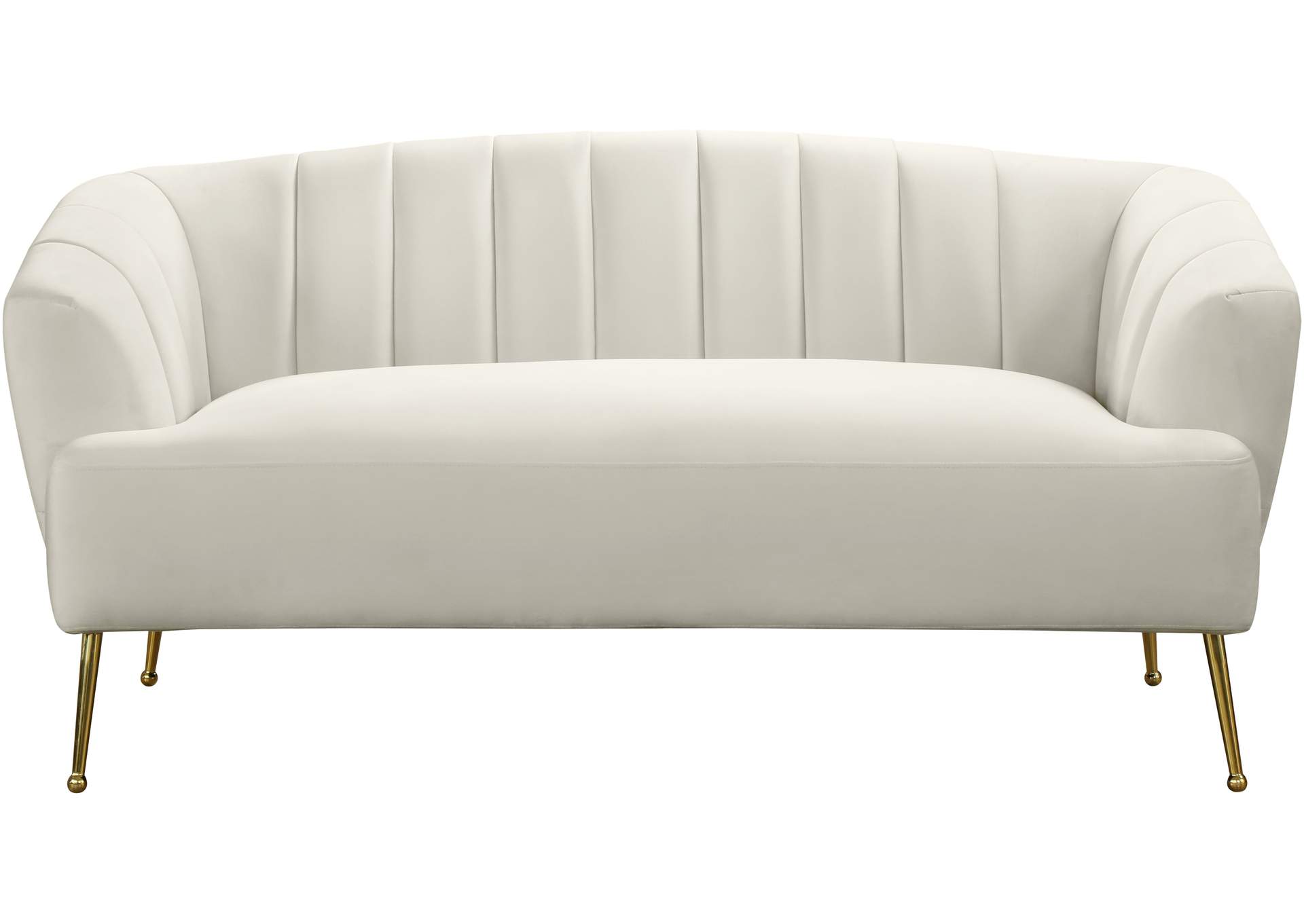 Tori Cream Velvet Loveseat,Meridian Furniture