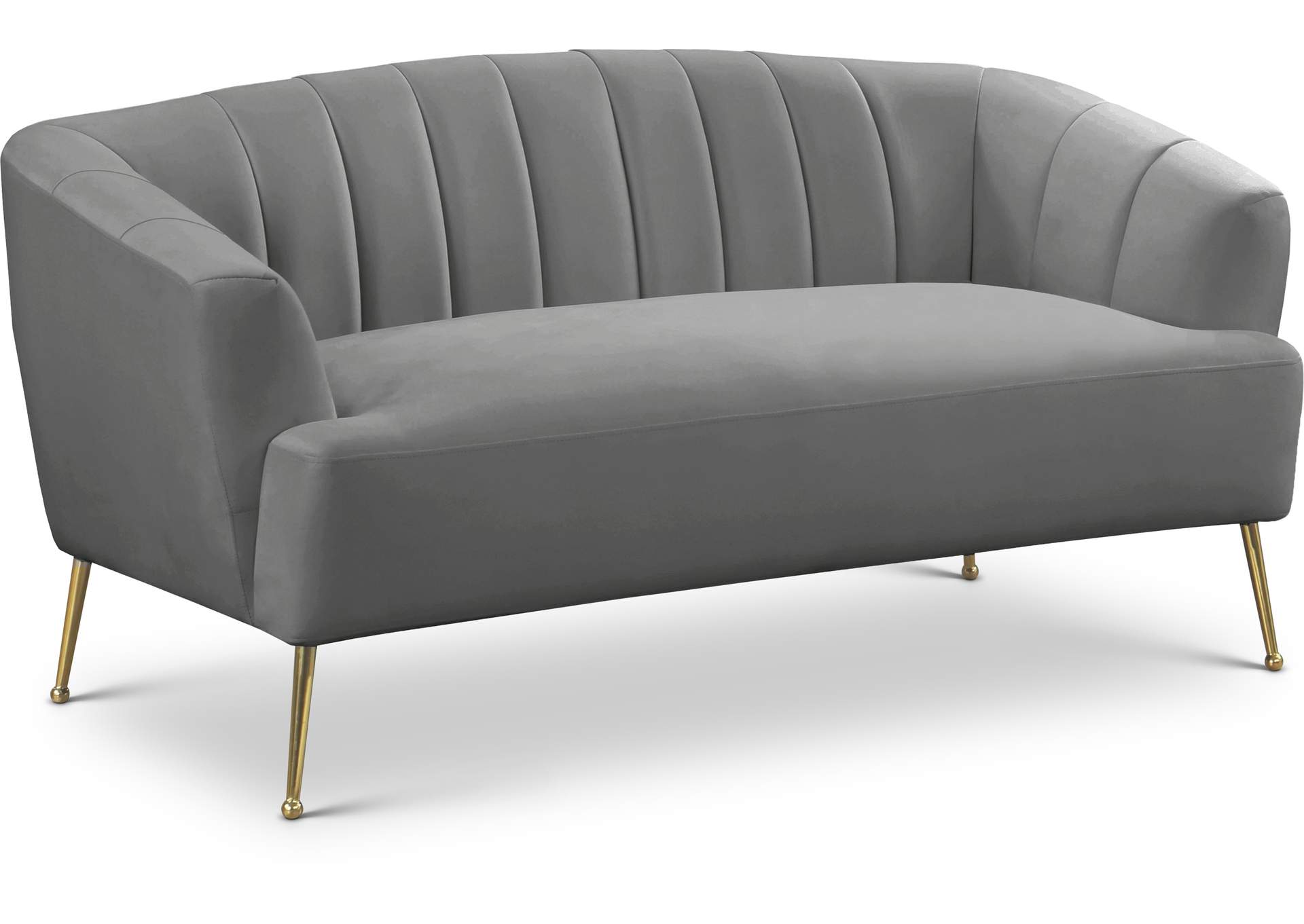 Tori Grey Velvet Loveseat,Meridian Furniture