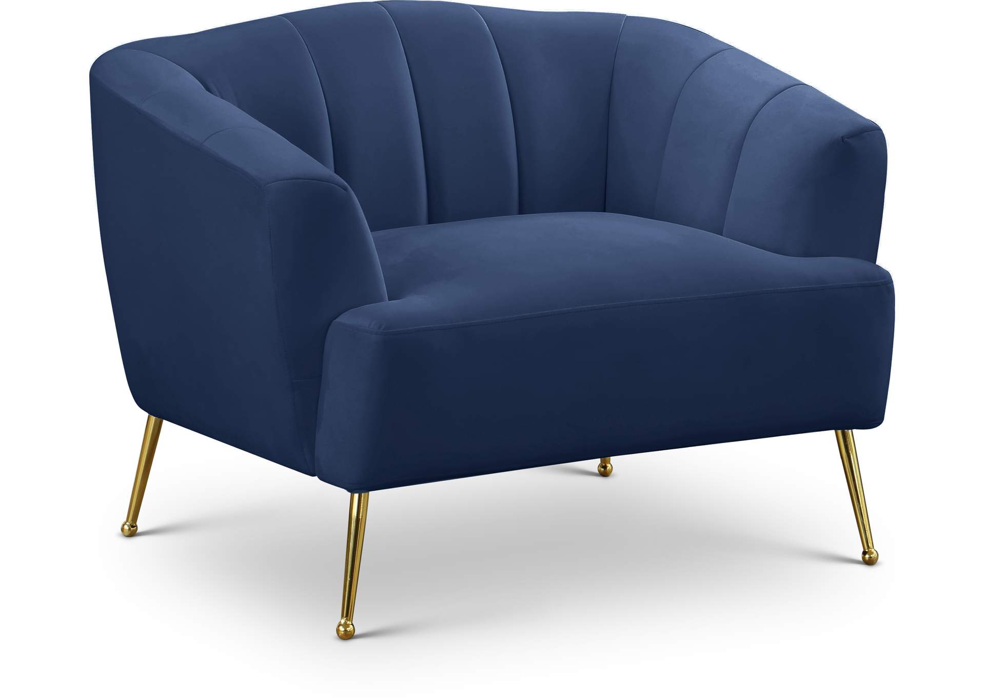 Tori Navy Velvet Chair,Meridian Furniture