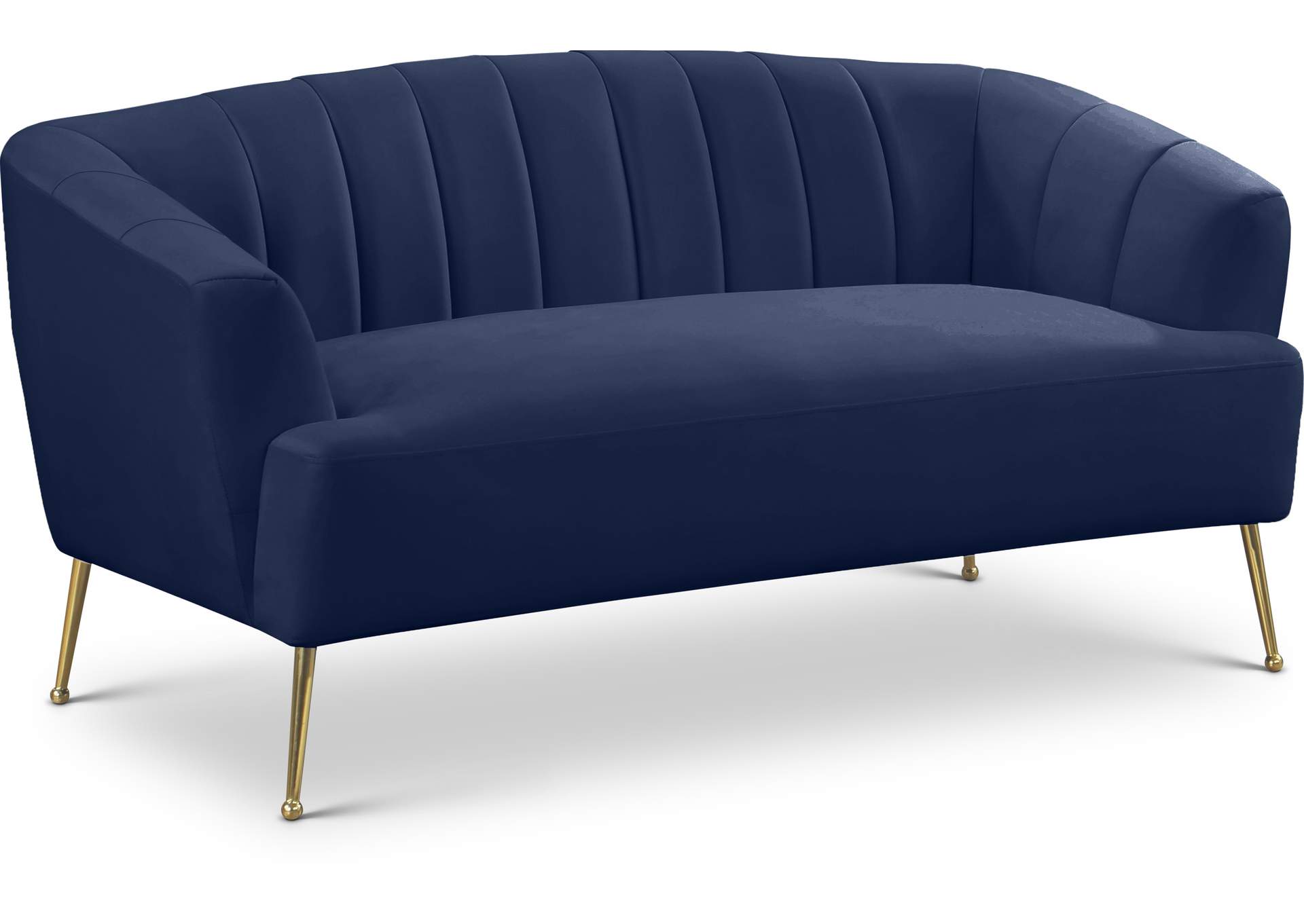 Tori Navy Velvet Loveseat,Meridian Furniture