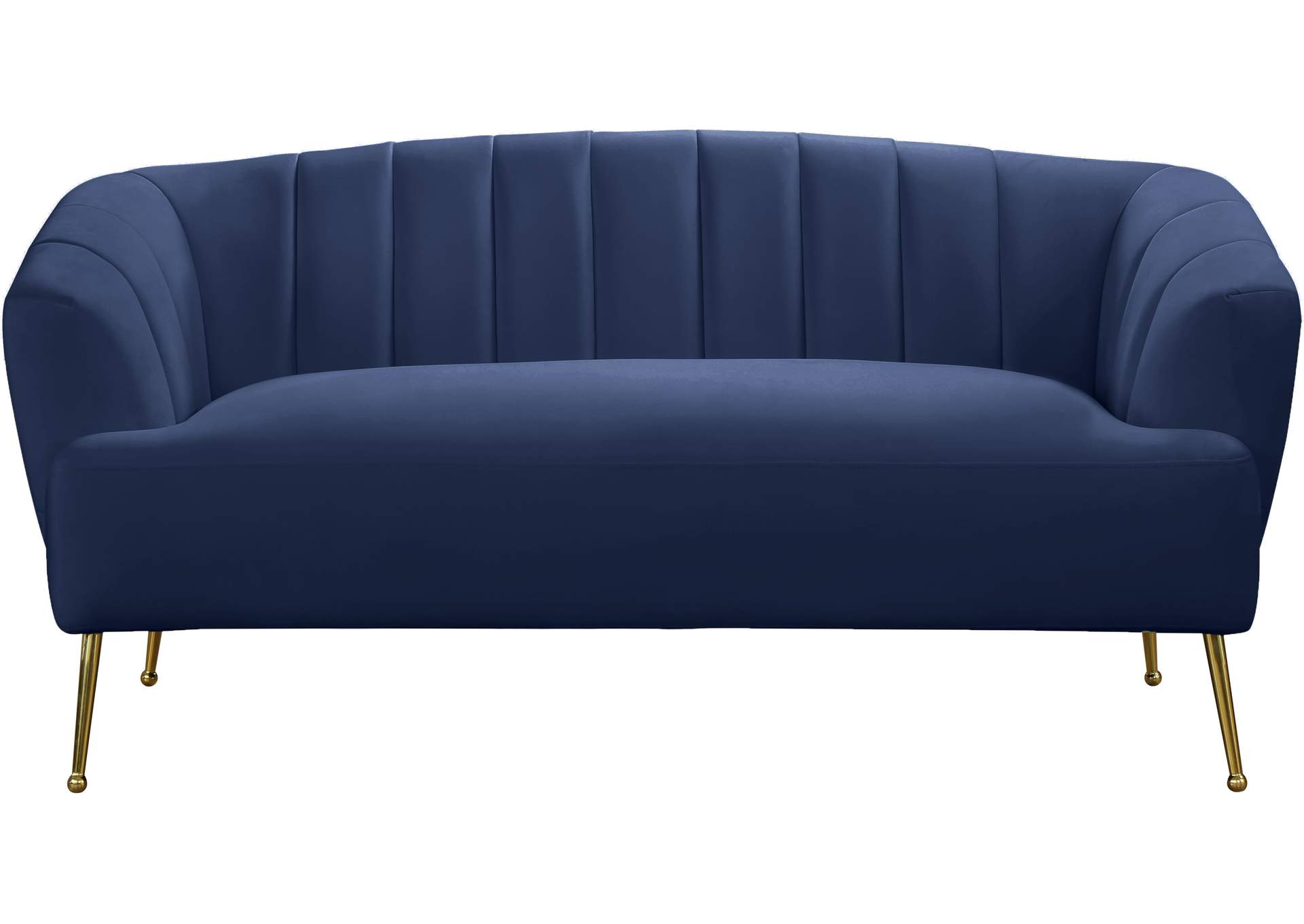 Tori Navy Velvet Loveseat,Meridian Furniture