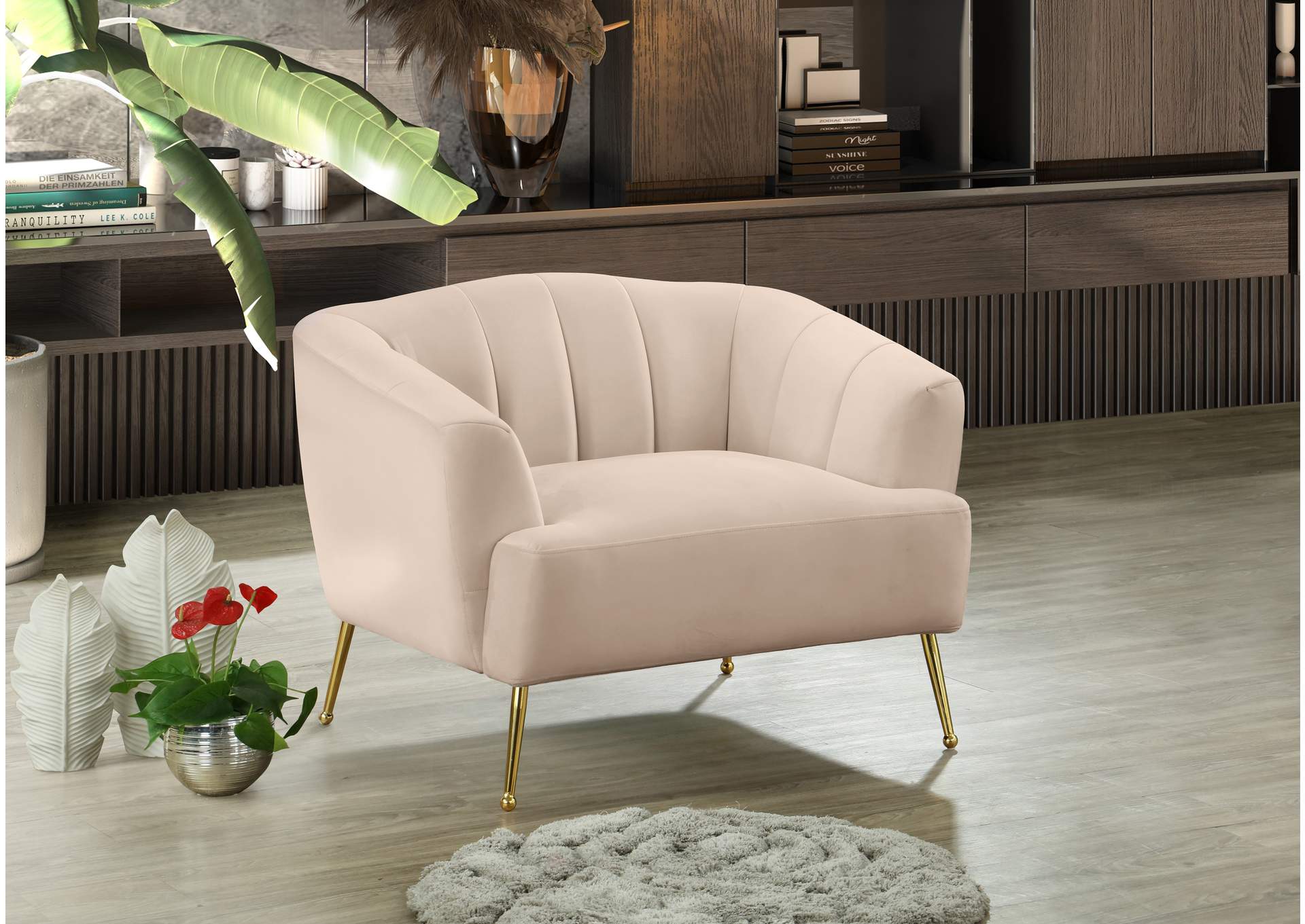 Tori Pink Velvet Chair,Meridian Furniture