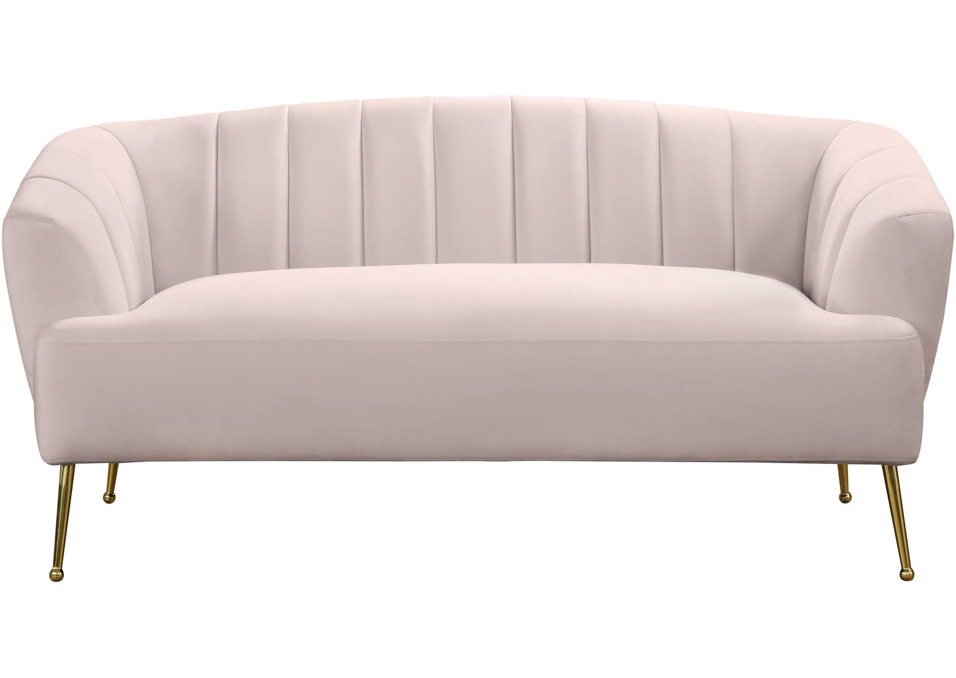 Tori Pink Velvet Loveseat,Meridian Furniture