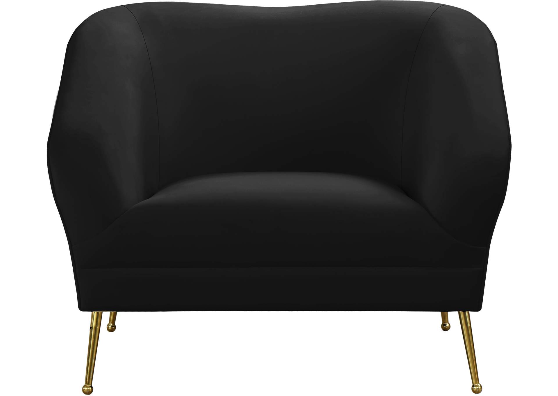 Hermosa Black Velvet Chair,Meridian Furniture