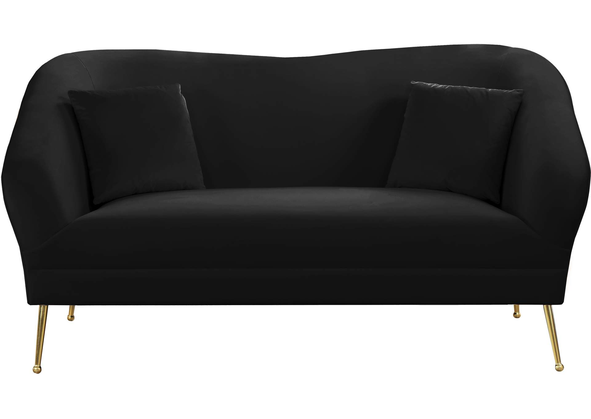 Hermosa Black Velvet Loveseat,Meridian Furniture