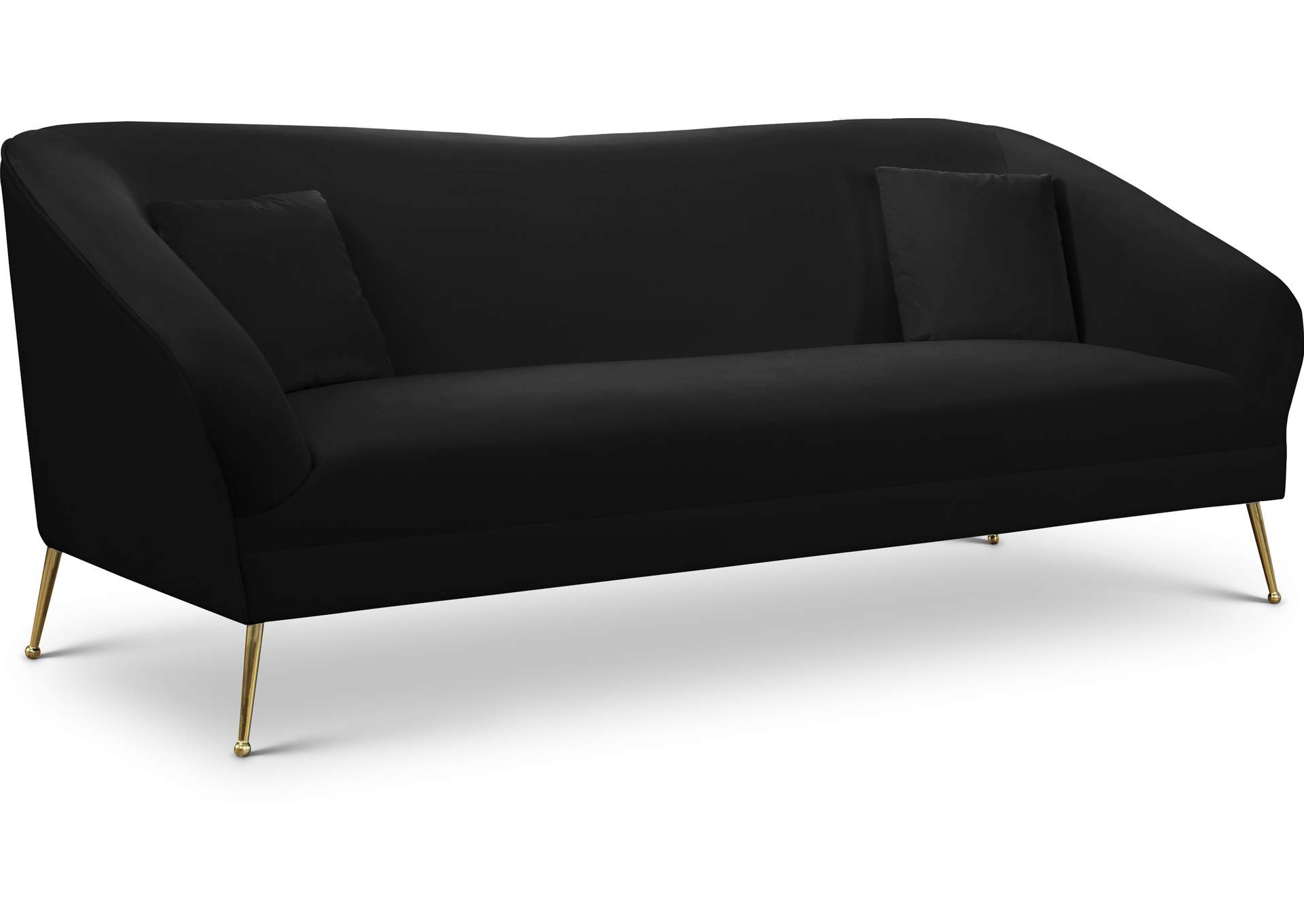 Hermosa Black Velvet Sofa,Meridian Furniture