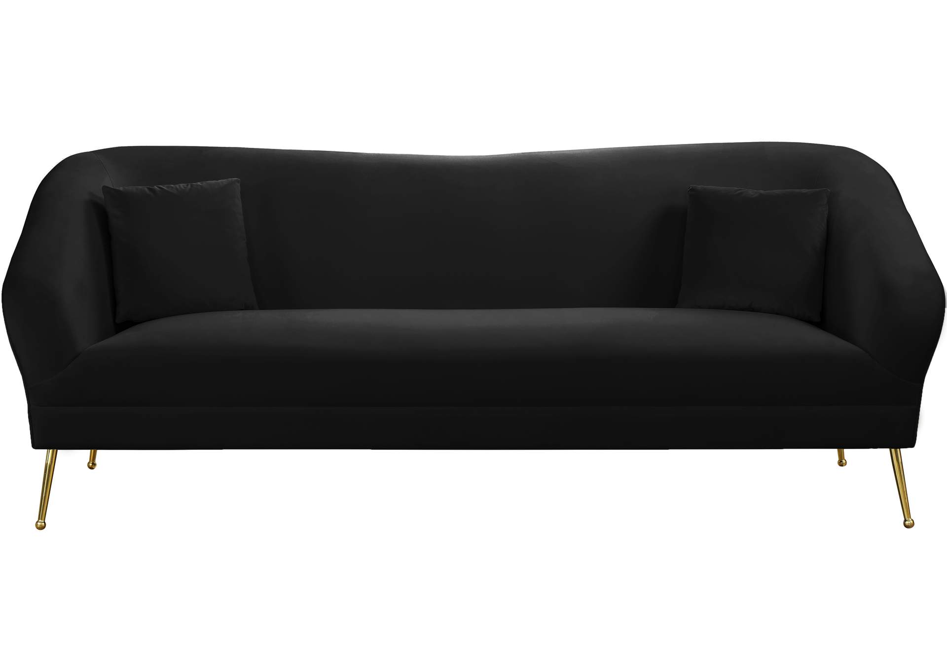 Hermosa Black Velvet Sofa,Meridian Furniture