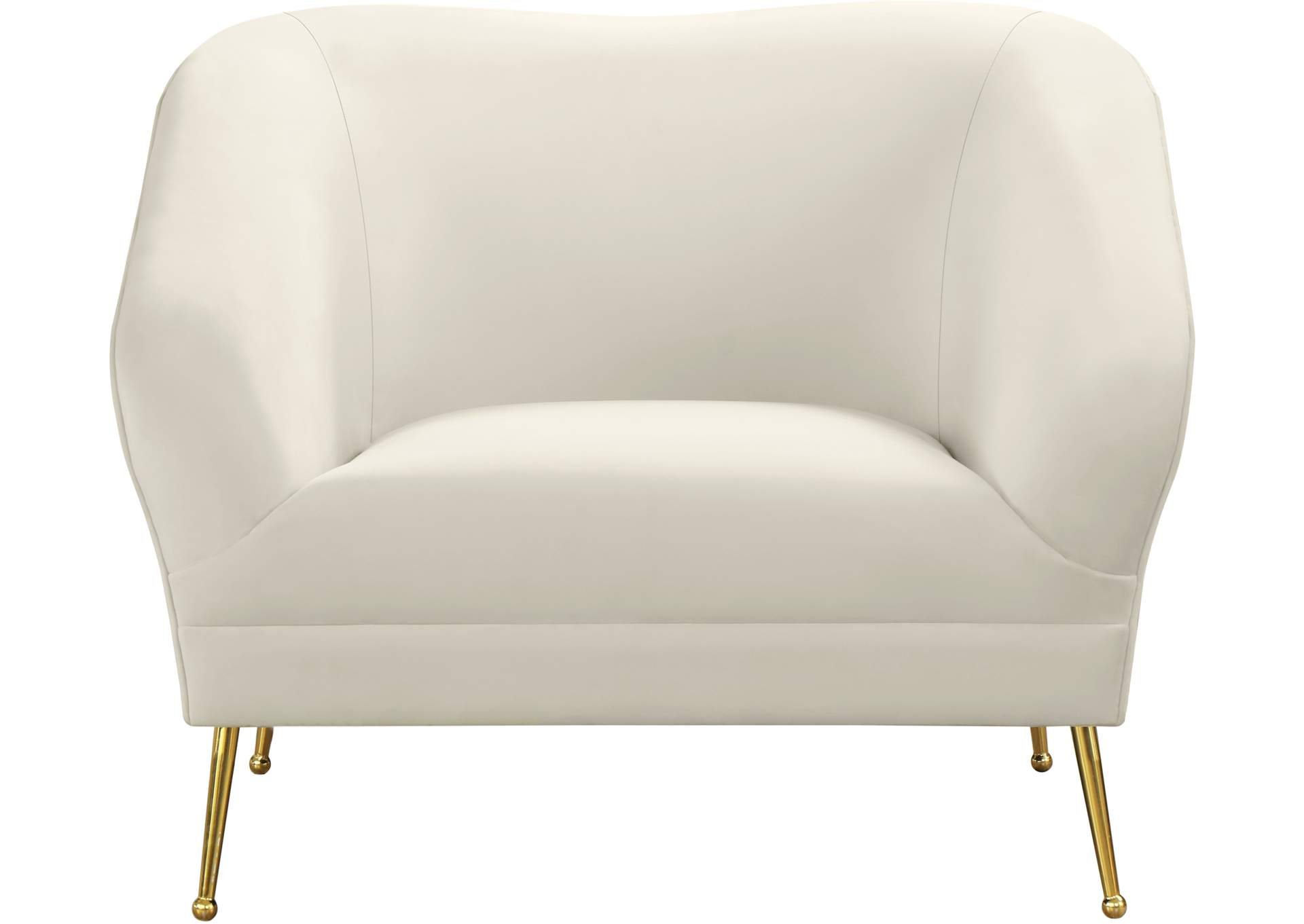 Hermosa Cream Velvet Chair,Meridian Furniture