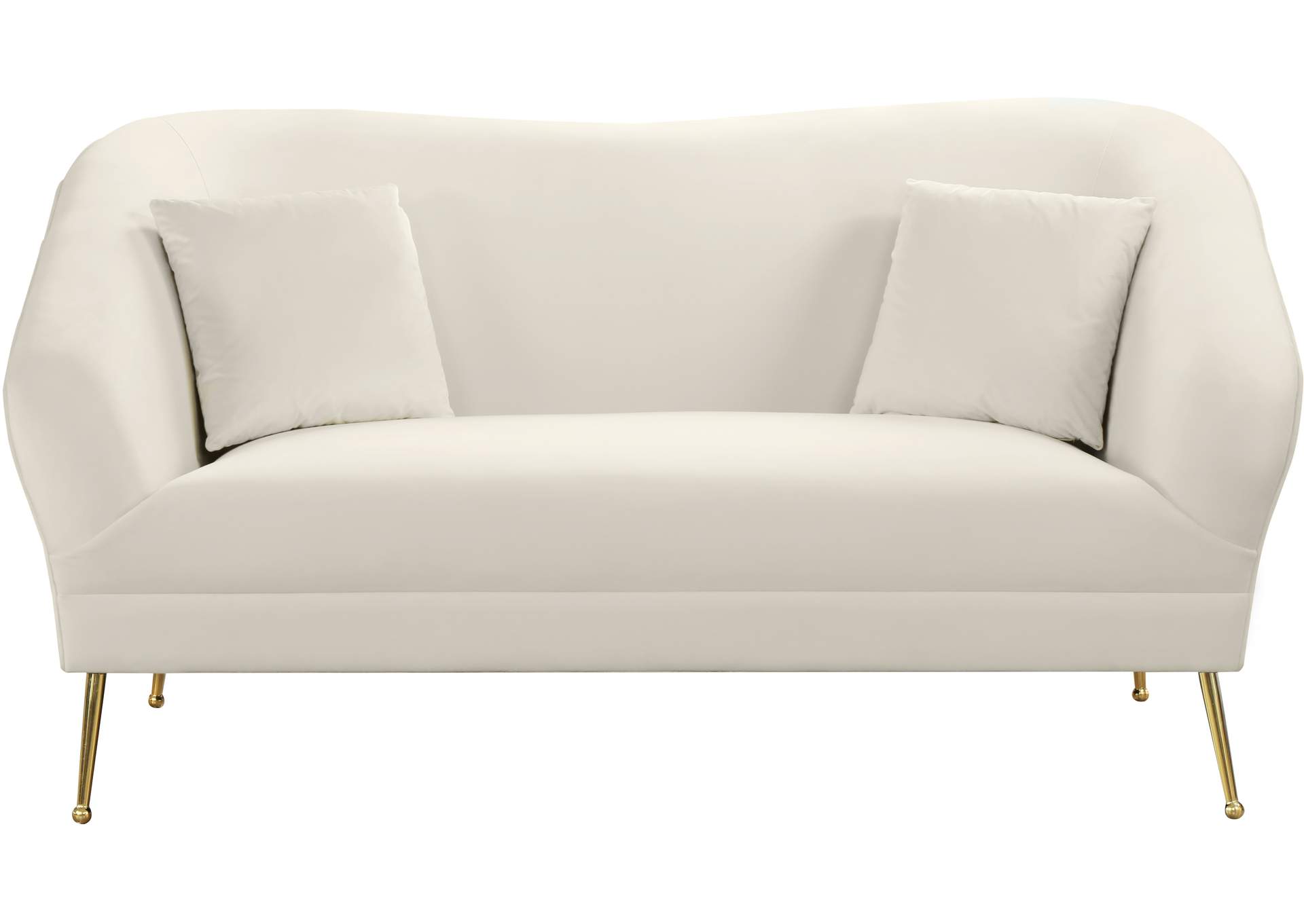 Hermosa Cream Velvet Loveseat,Meridian Furniture