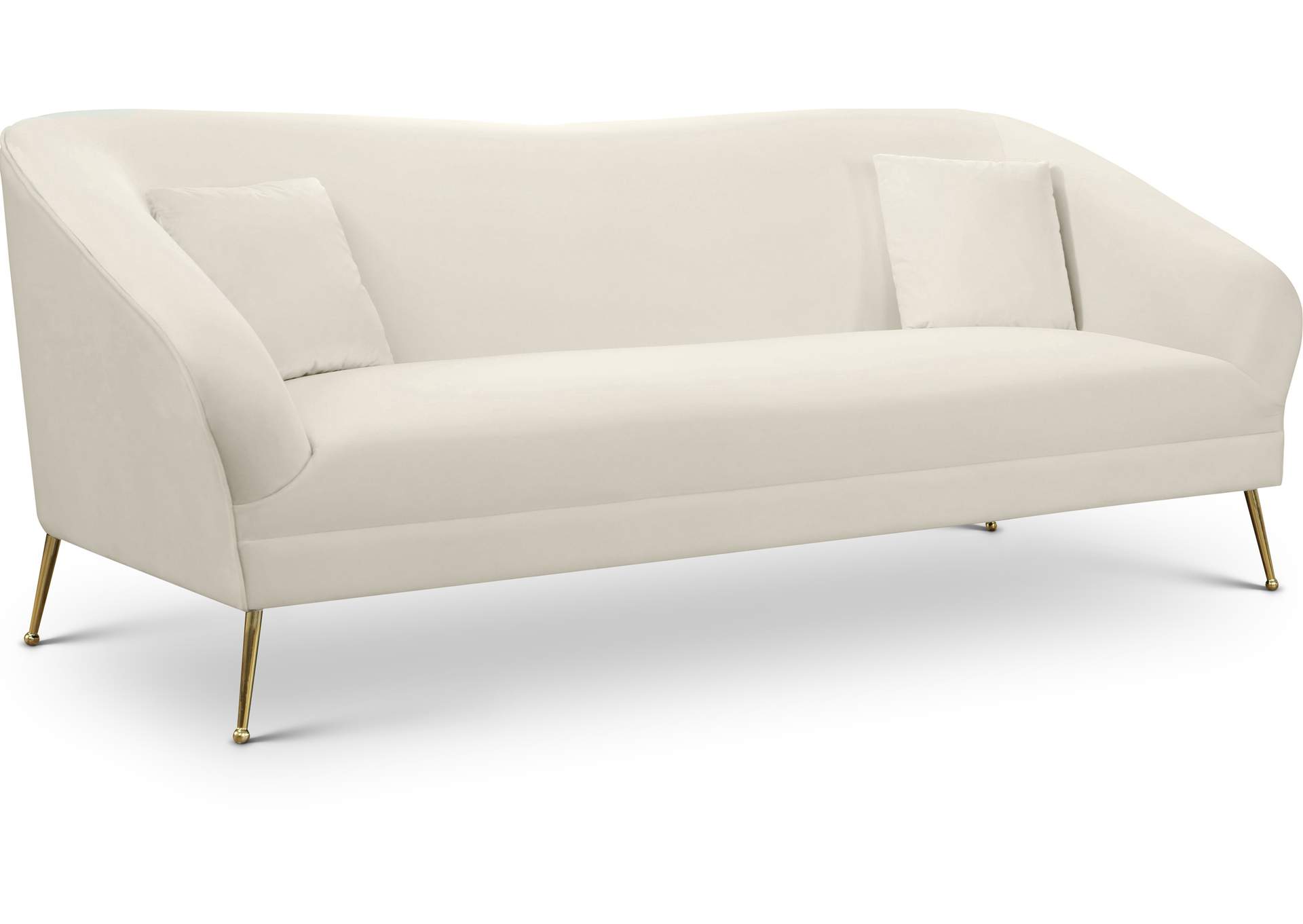 Hermosa Cream Velvet Sofa,Meridian Furniture