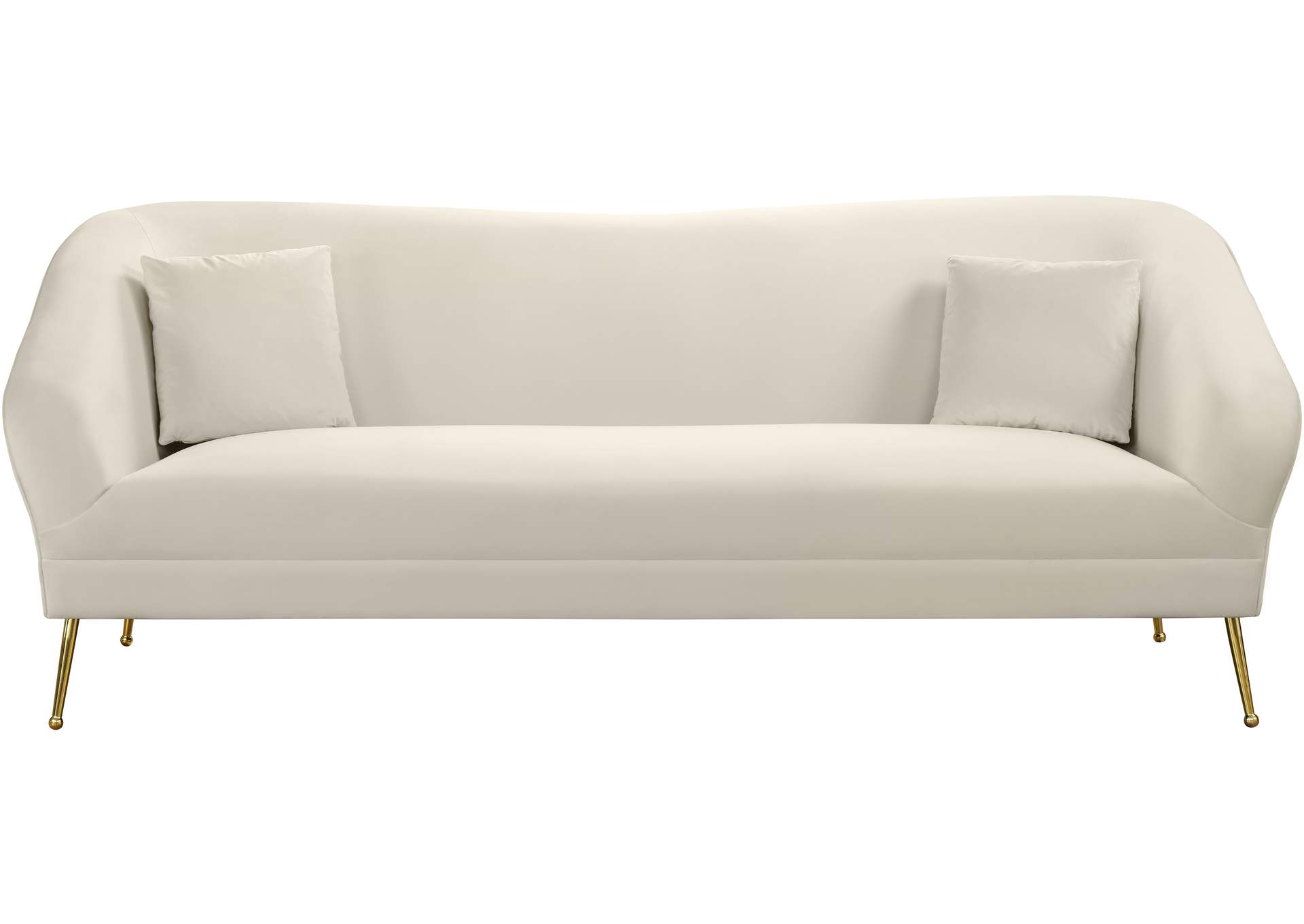 Hermosa Cream Velvet Sofa,Meridian Furniture