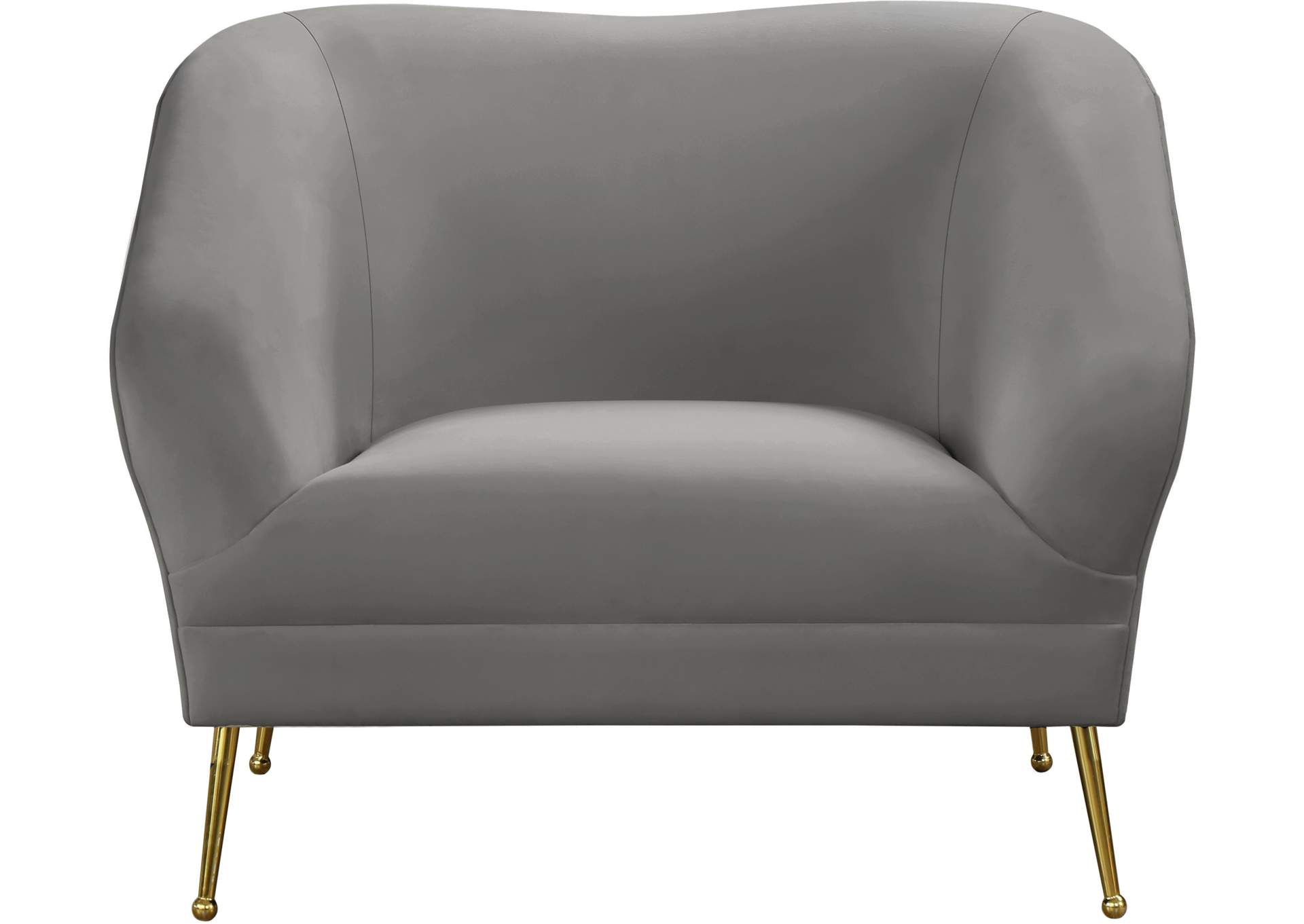 Hermosa Grey Velvet Chair,Meridian Furniture