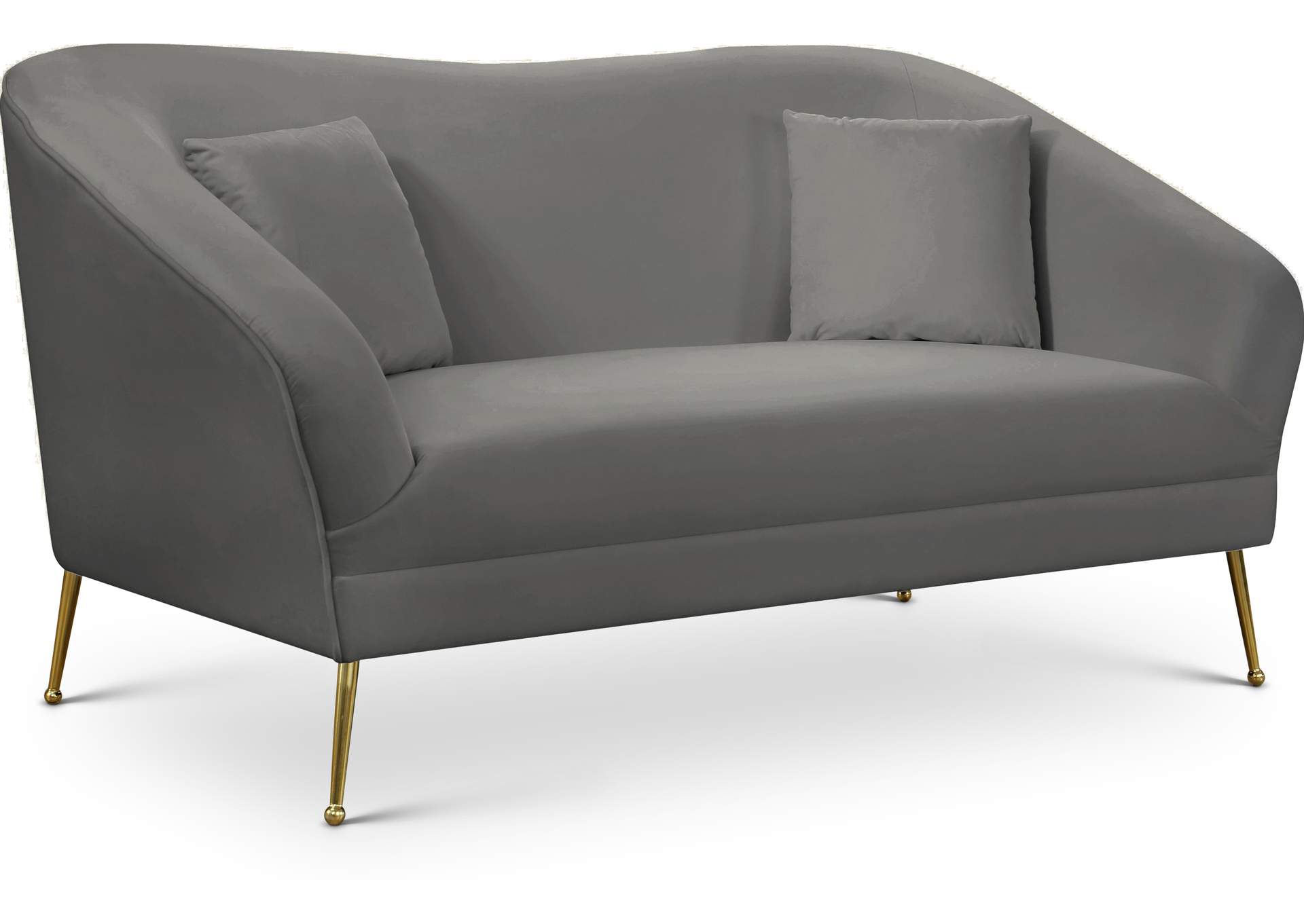 Hermosa Grey Velvet Loveseat,Meridian Furniture