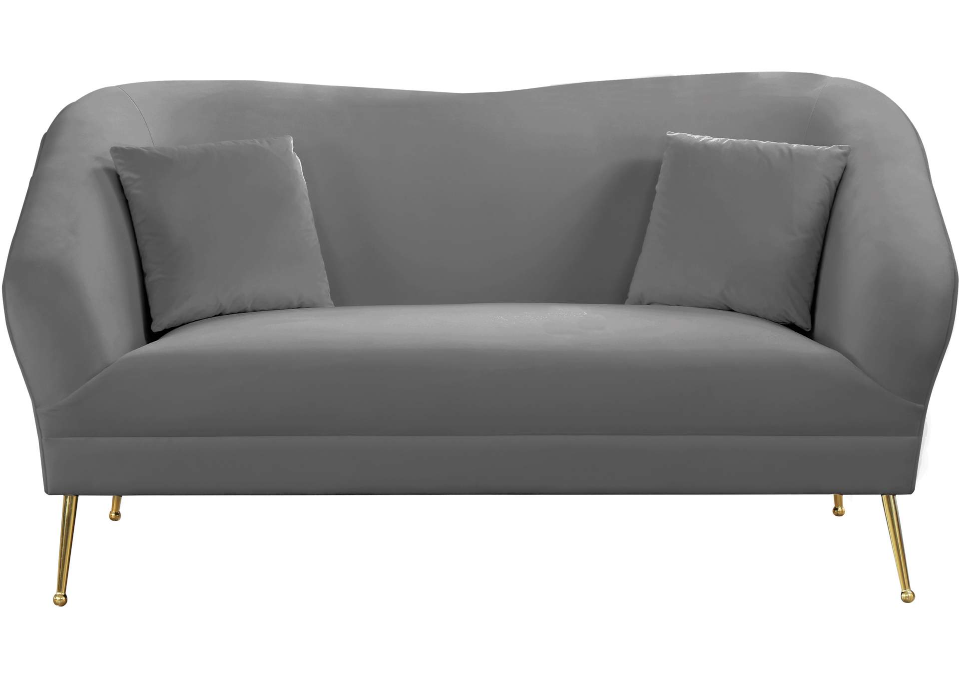 Hermosa Grey Velvet Loveseat,Meridian Furniture