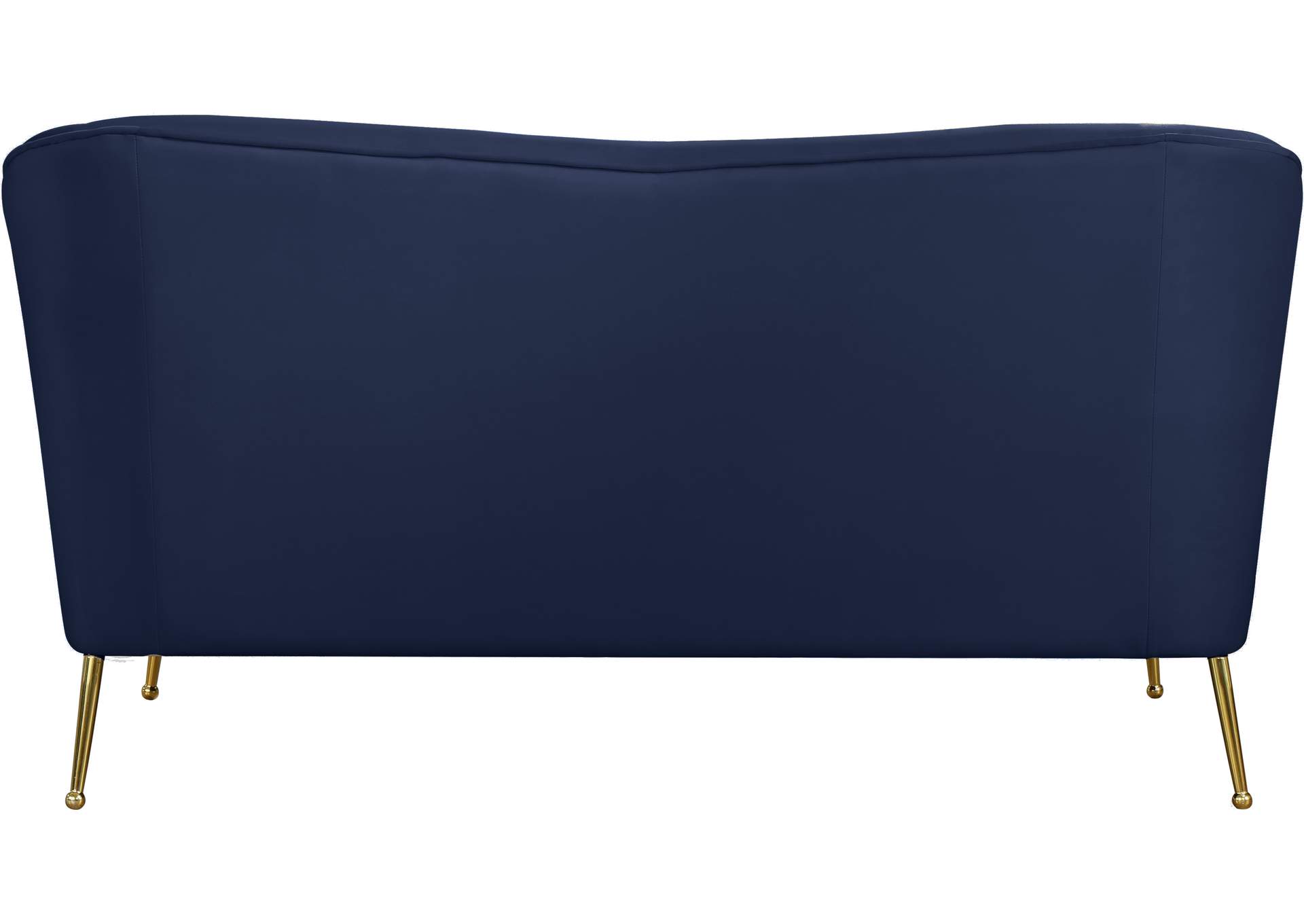 Hermosa Navy Velvet Loveseat,Meridian Furniture