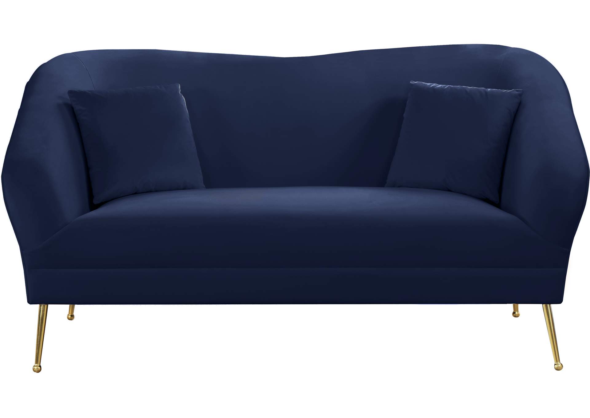 Hermosa Navy Velvet Loveseat,Meridian Furniture