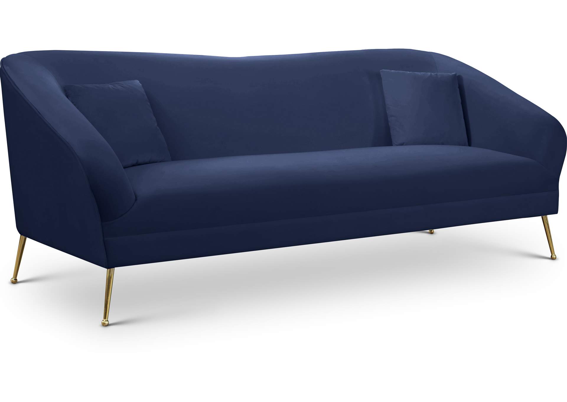 Hermosa Navy Velvet Sofa,Meridian Furniture