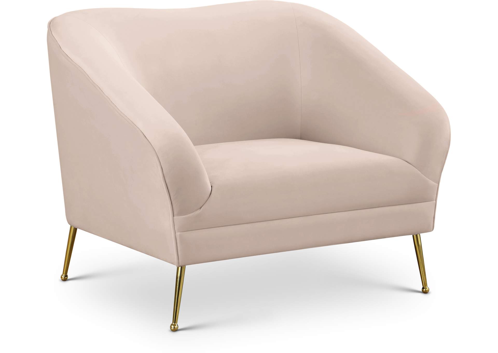 Hermosa Pink Velvet Chair,Meridian Furniture