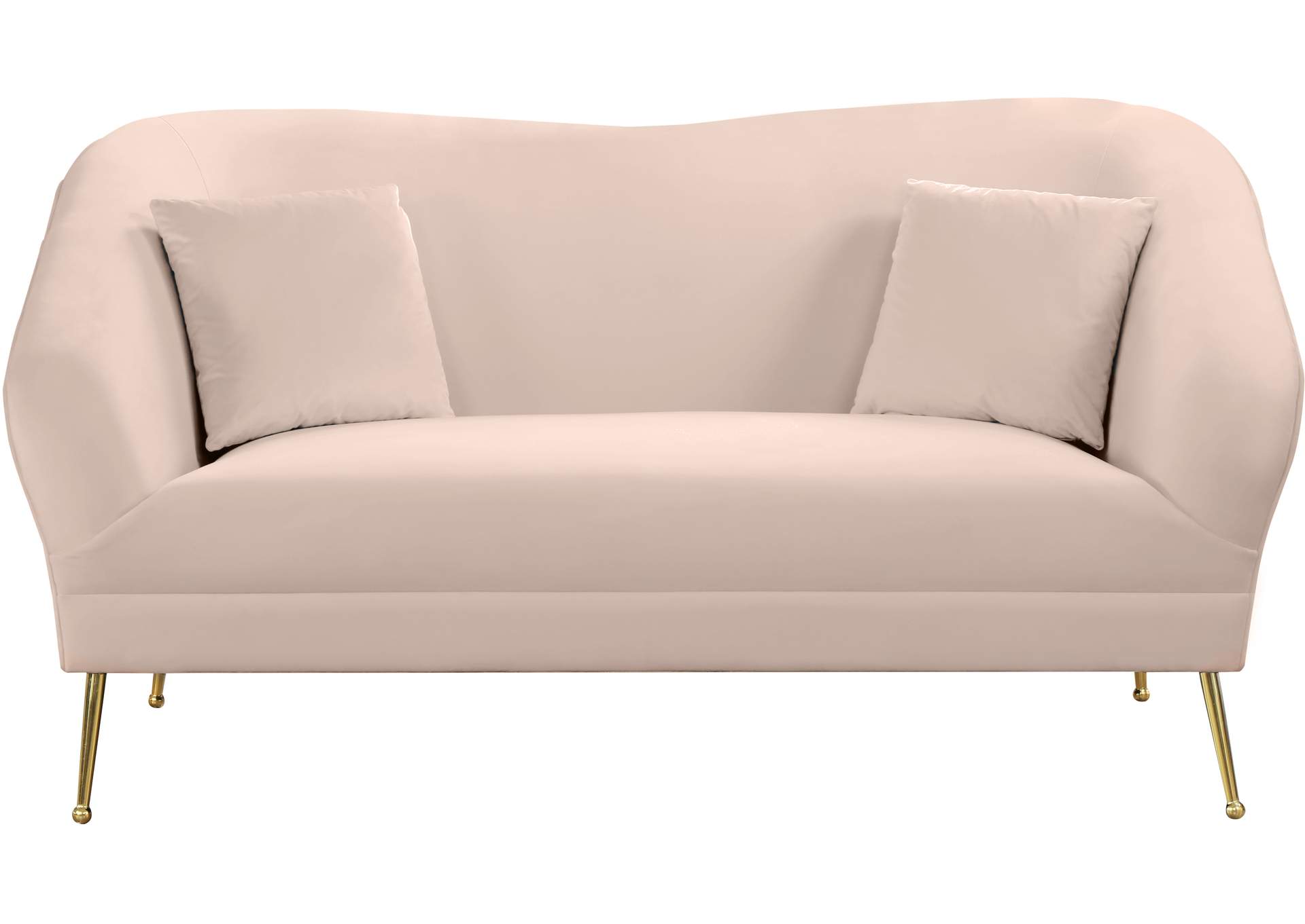 Hermosa Pink Velvet Loveseat,Meridian Furniture