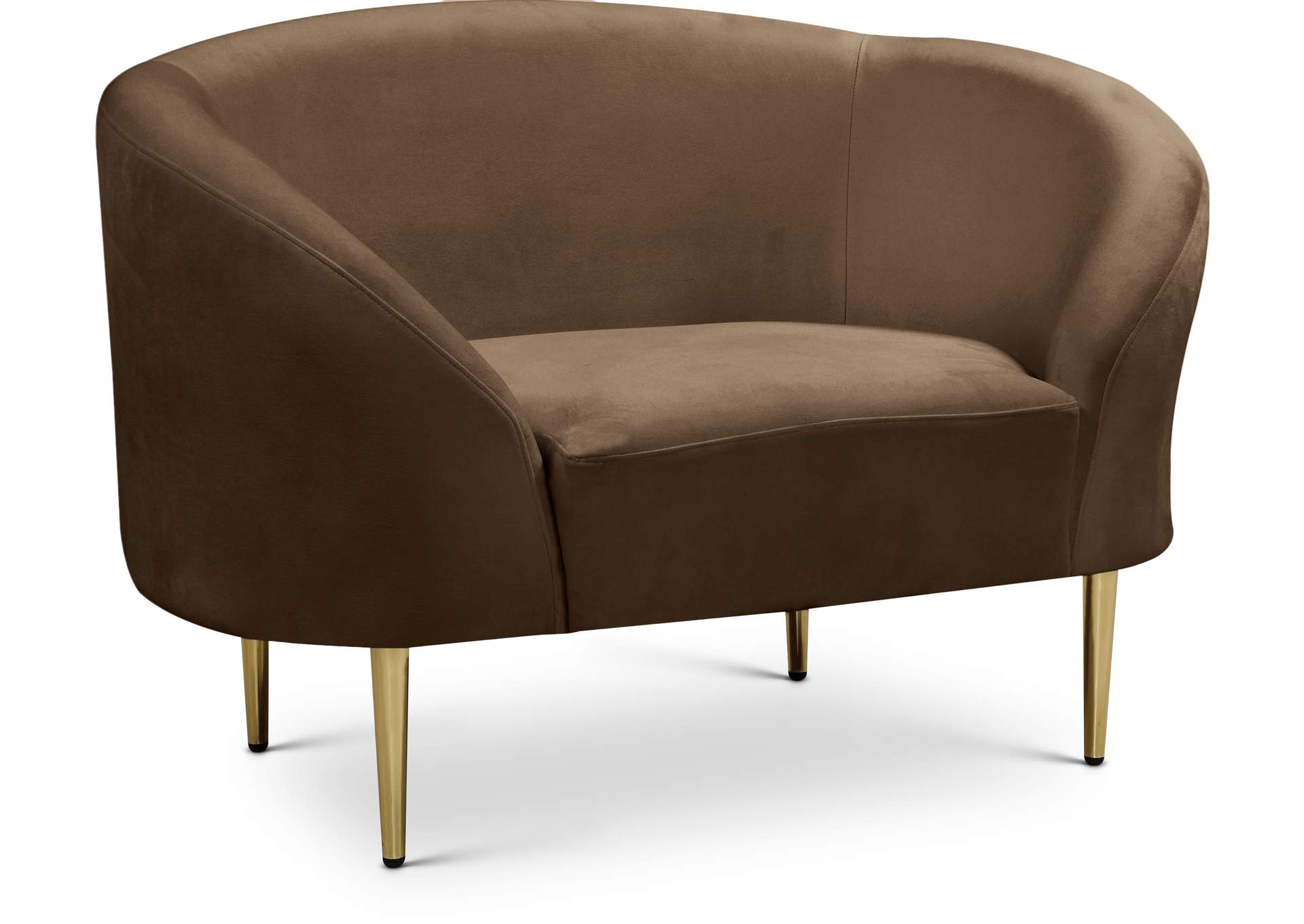 Ritz Brown Velvet Chair,Meridian Furniture
