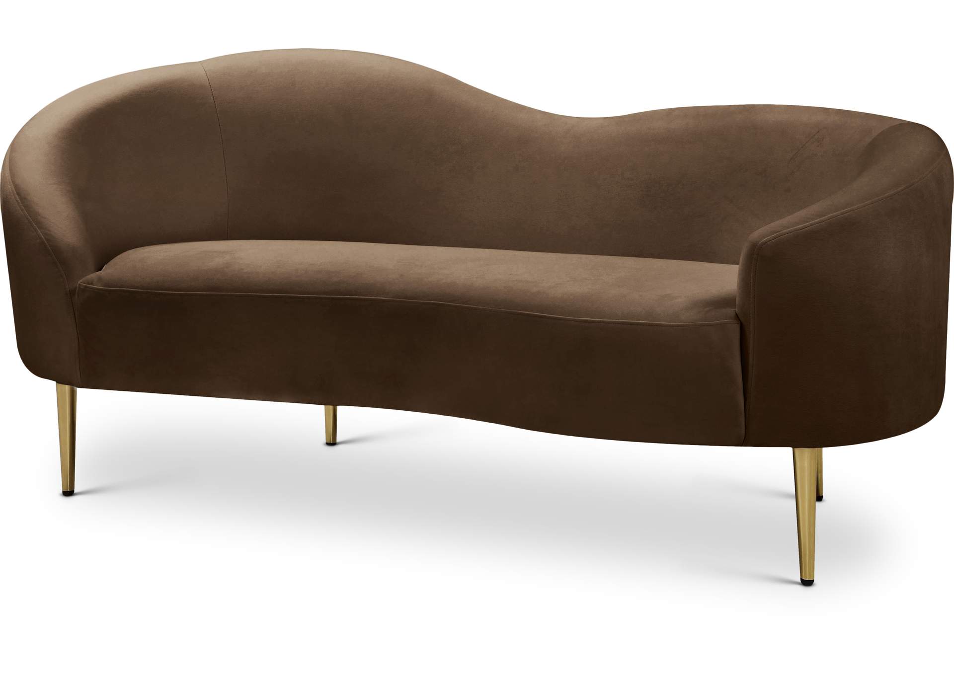 Ritz Brown Velvet Loveseat,Meridian Furniture