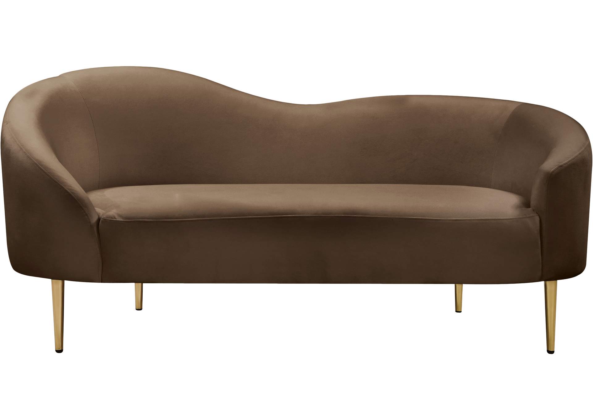 Ritz Brown Velvet Loveseat,Meridian Furniture