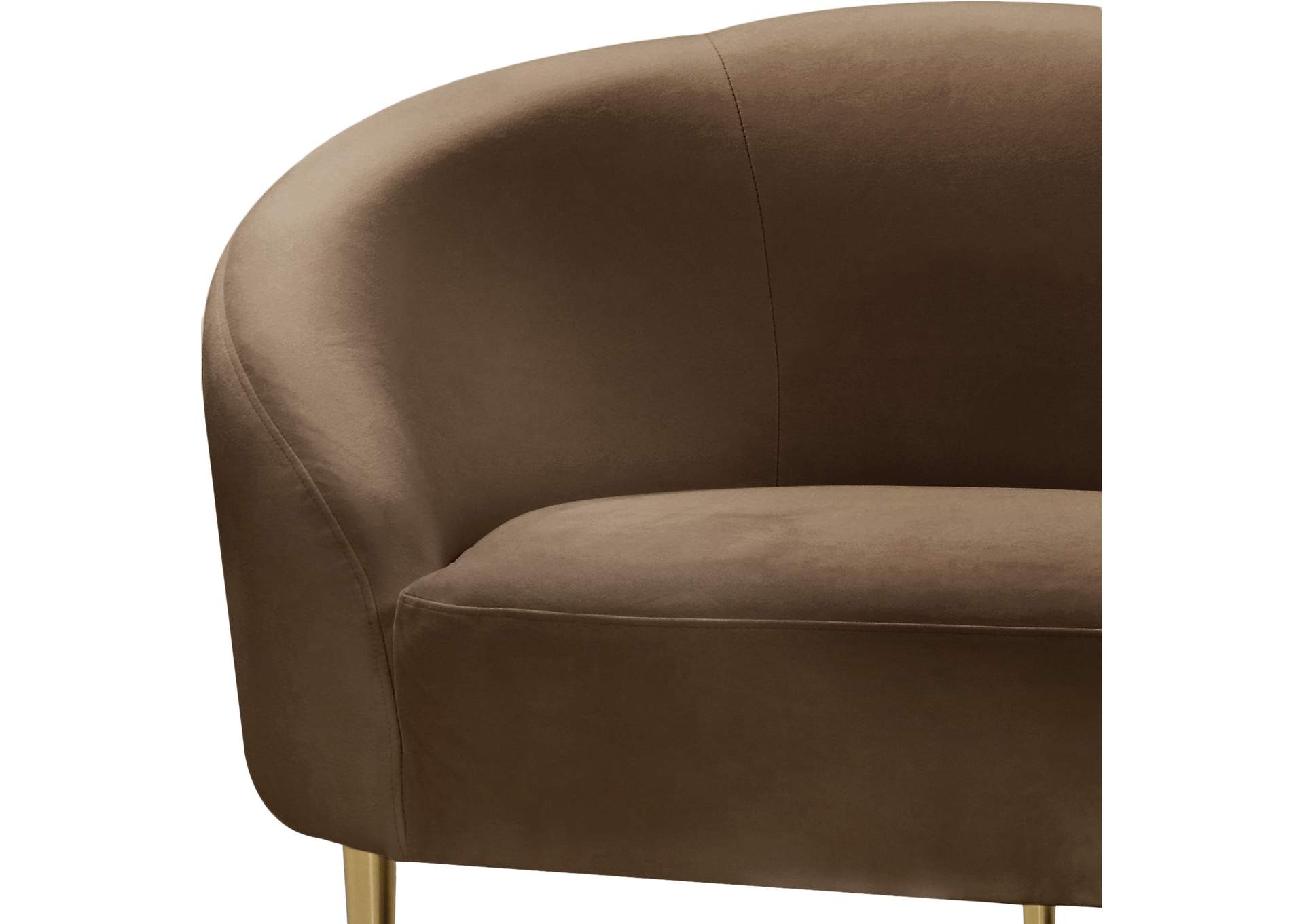 Ritz Brown Velvet Loveseat,Meridian Furniture