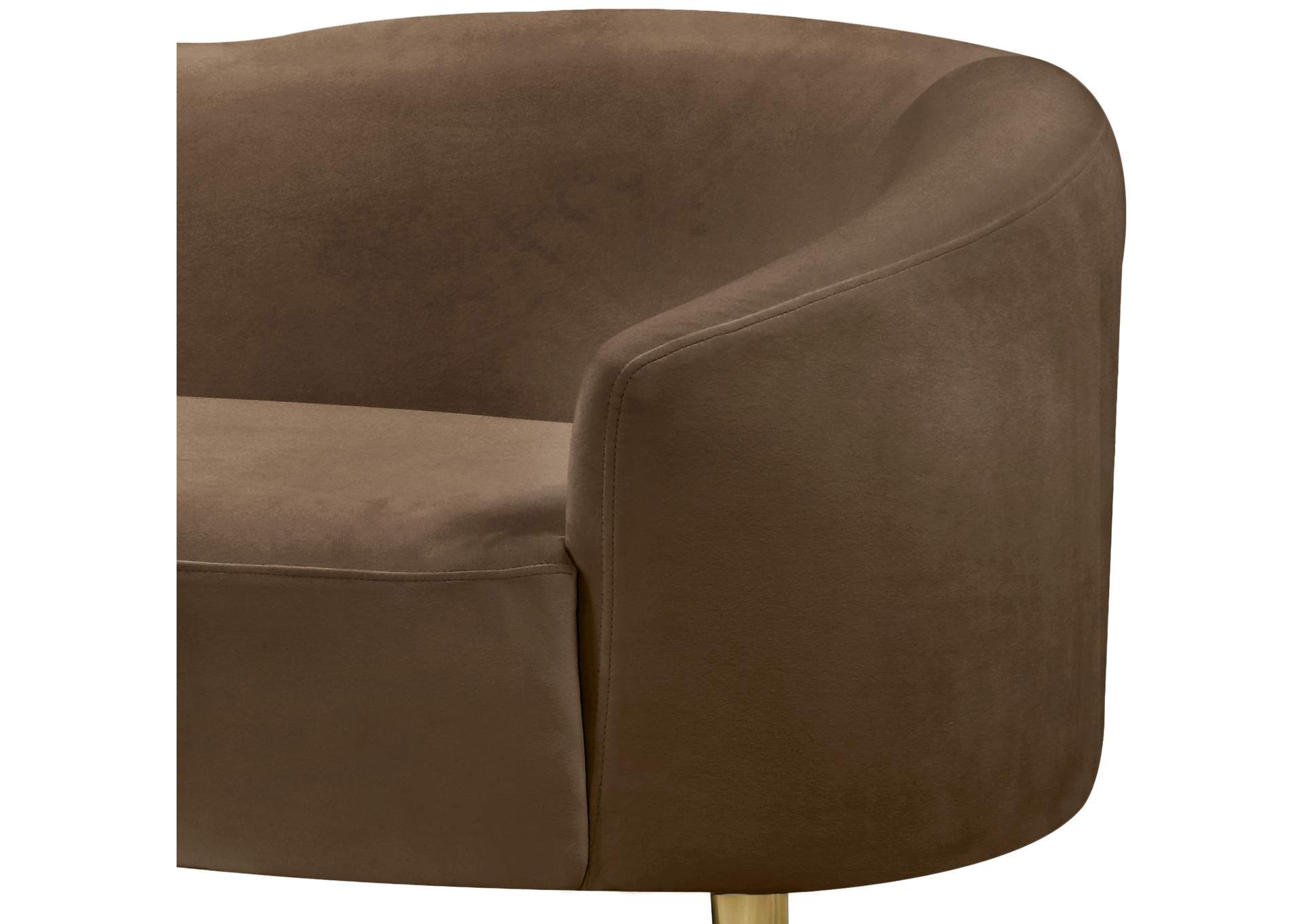 Ritz Brown Velvet Loveseat,Meridian Furniture