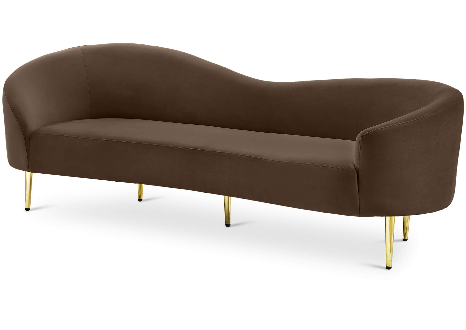 Ritz Brown Velvet Sofa,Meridian Furniture