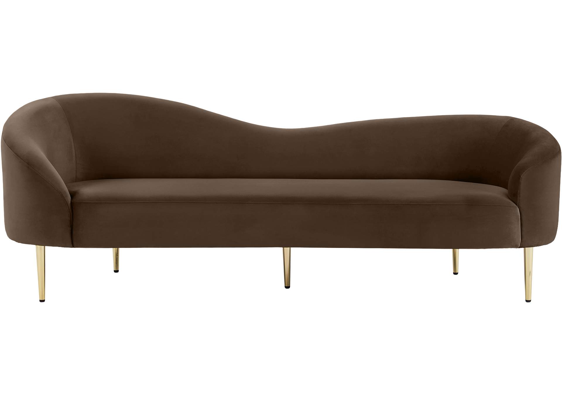 Ritz Brown Velvet Sofa,Meridian Furniture