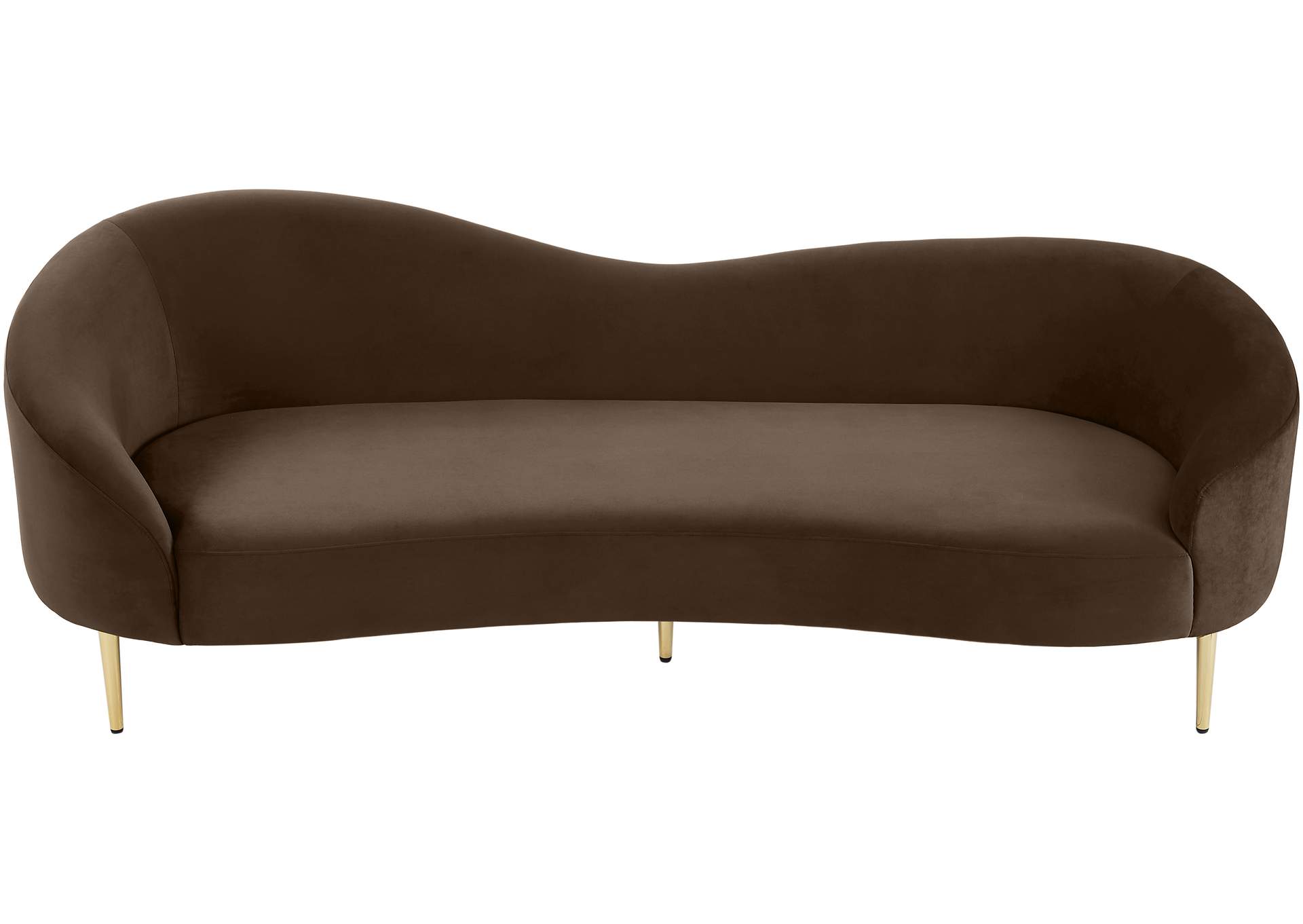 Ritz Brown Velvet Sofa,Meridian Furniture