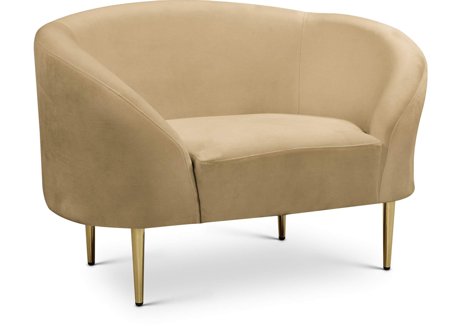 Ritz Camel Velvet Chair,Meridian Furniture