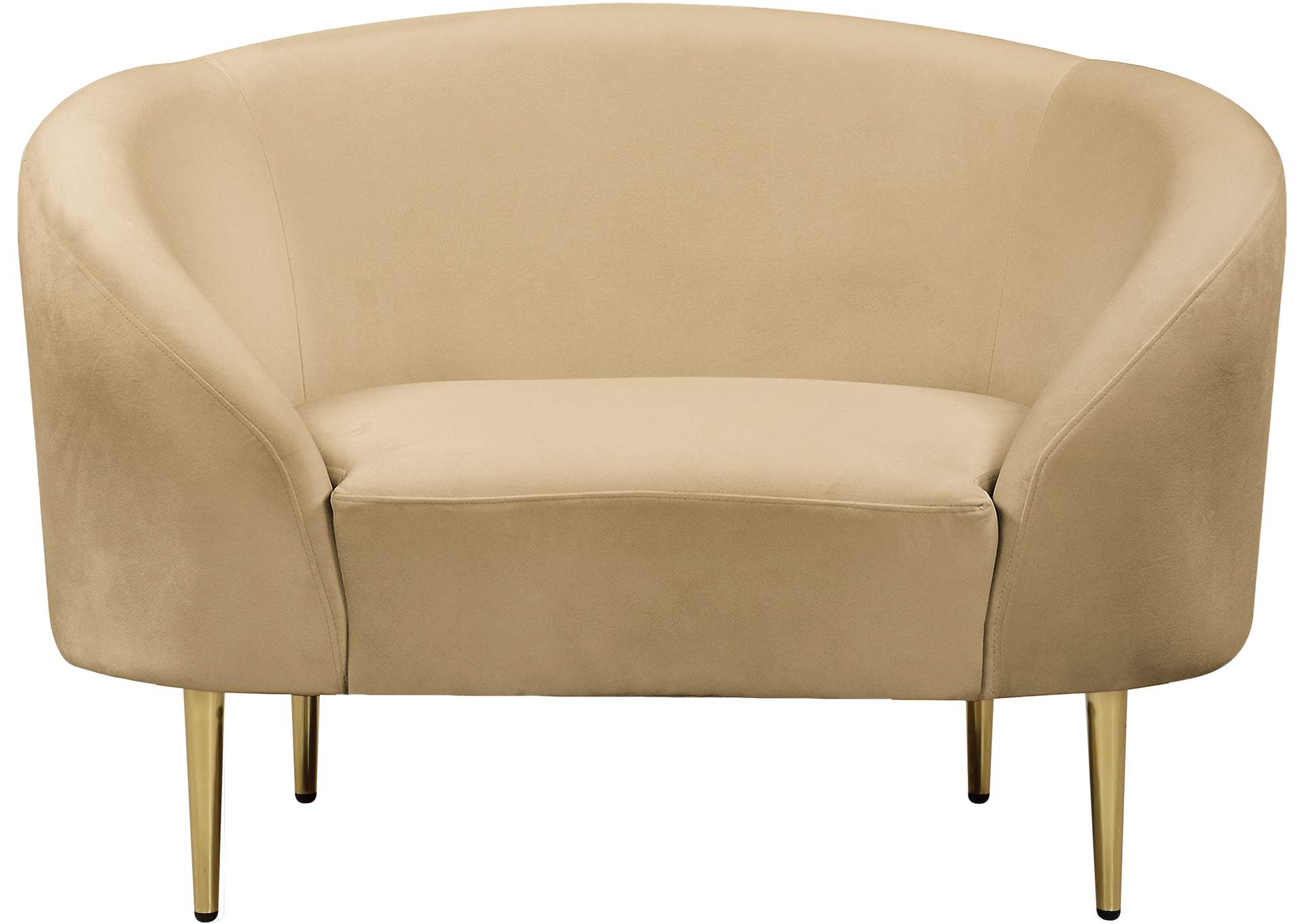 Ritz Camel Velvet Chair,Meridian Furniture