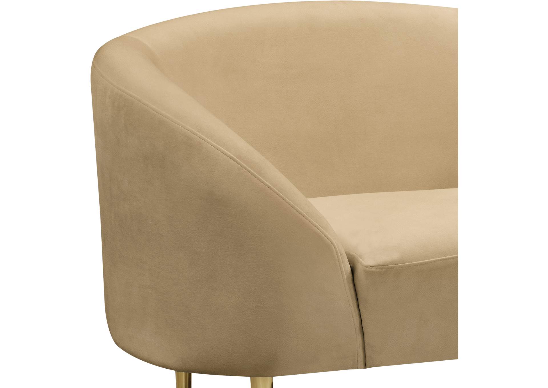 Ritz Camel Velvet Chair,Meridian Furniture