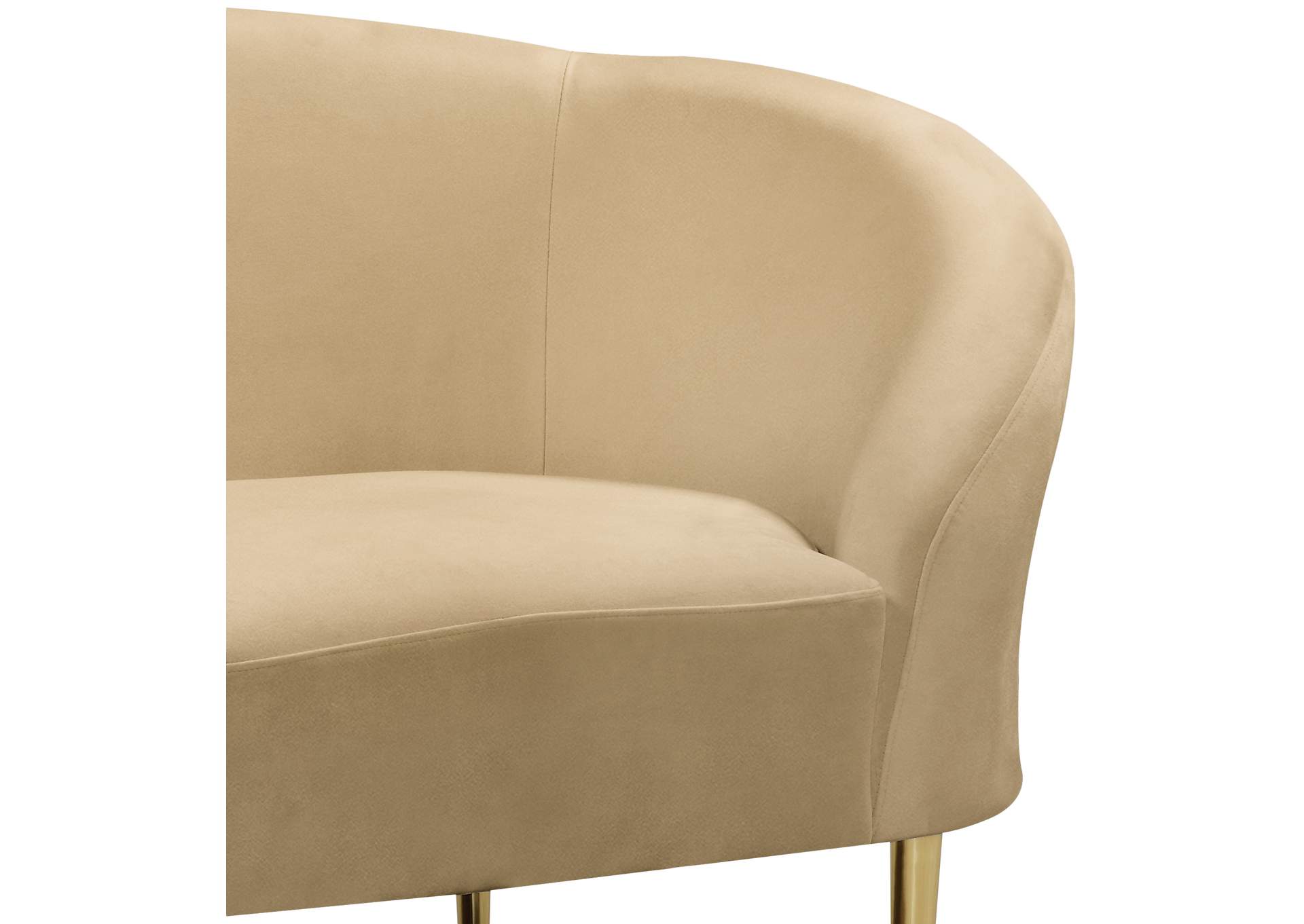 Ritz Camel Velvet Chair,Meridian Furniture