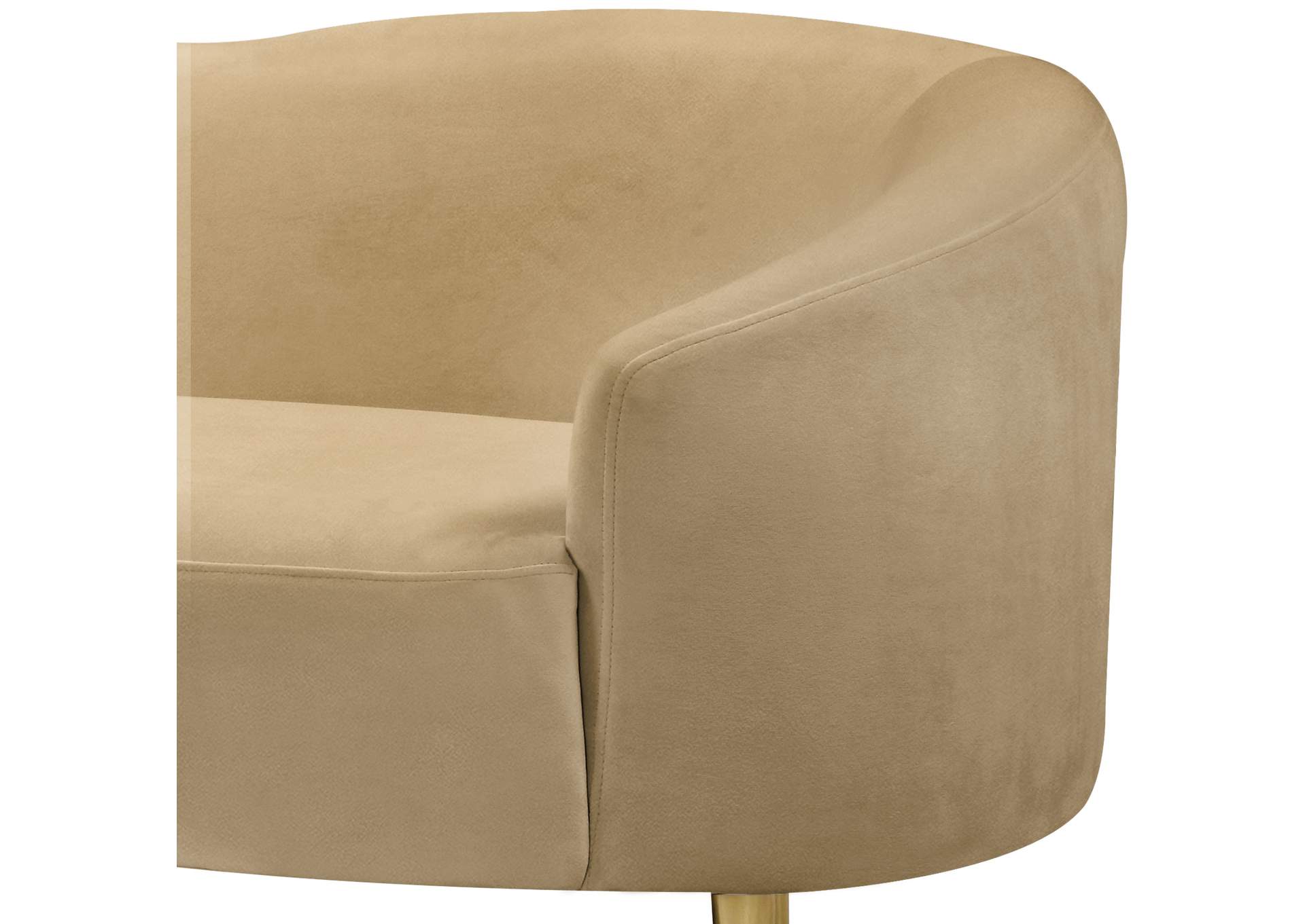 Ritz Camel Velvet Loveseat,Meridian Furniture