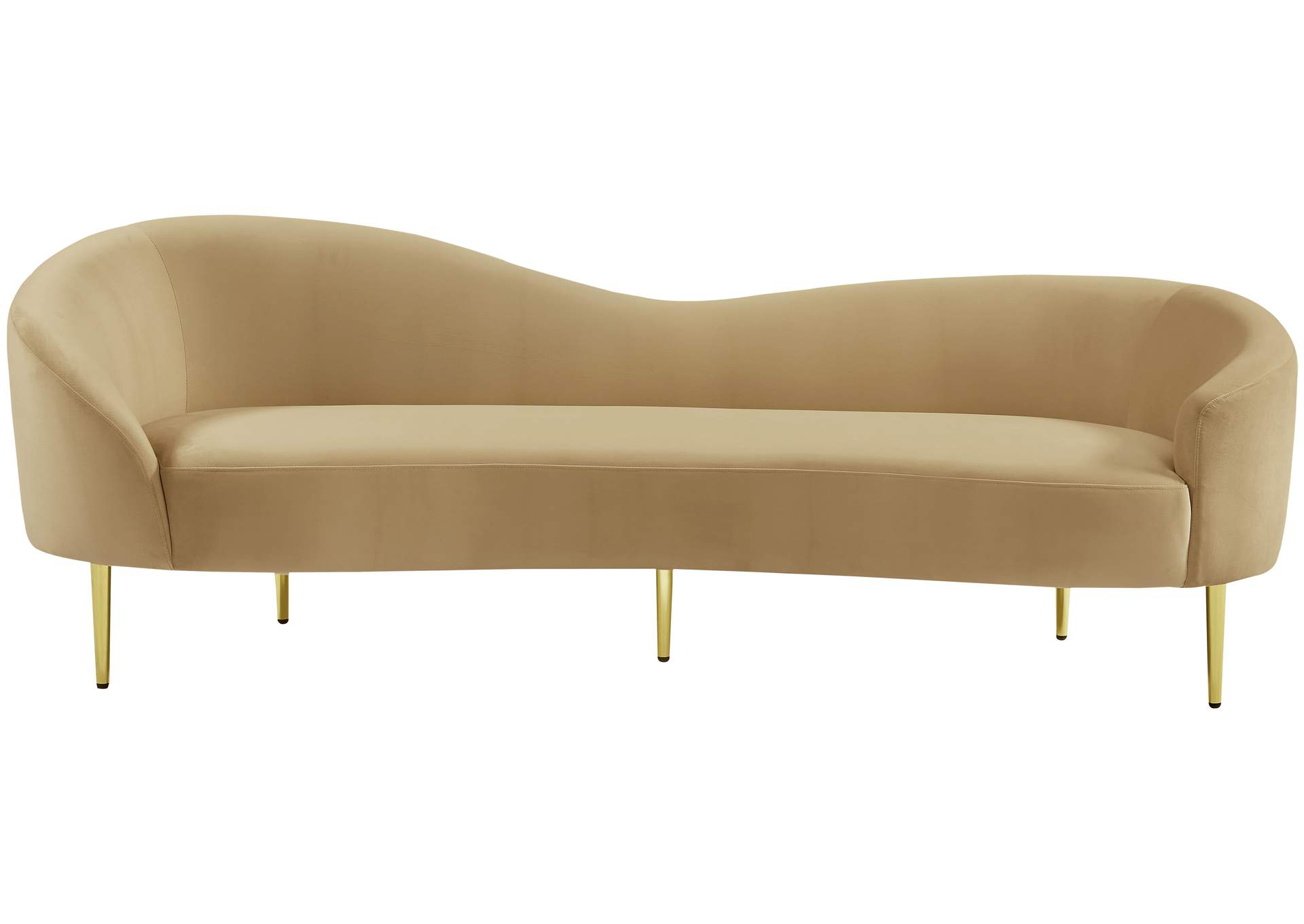 Ritz Camel Velvet Sofa,Meridian Furniture