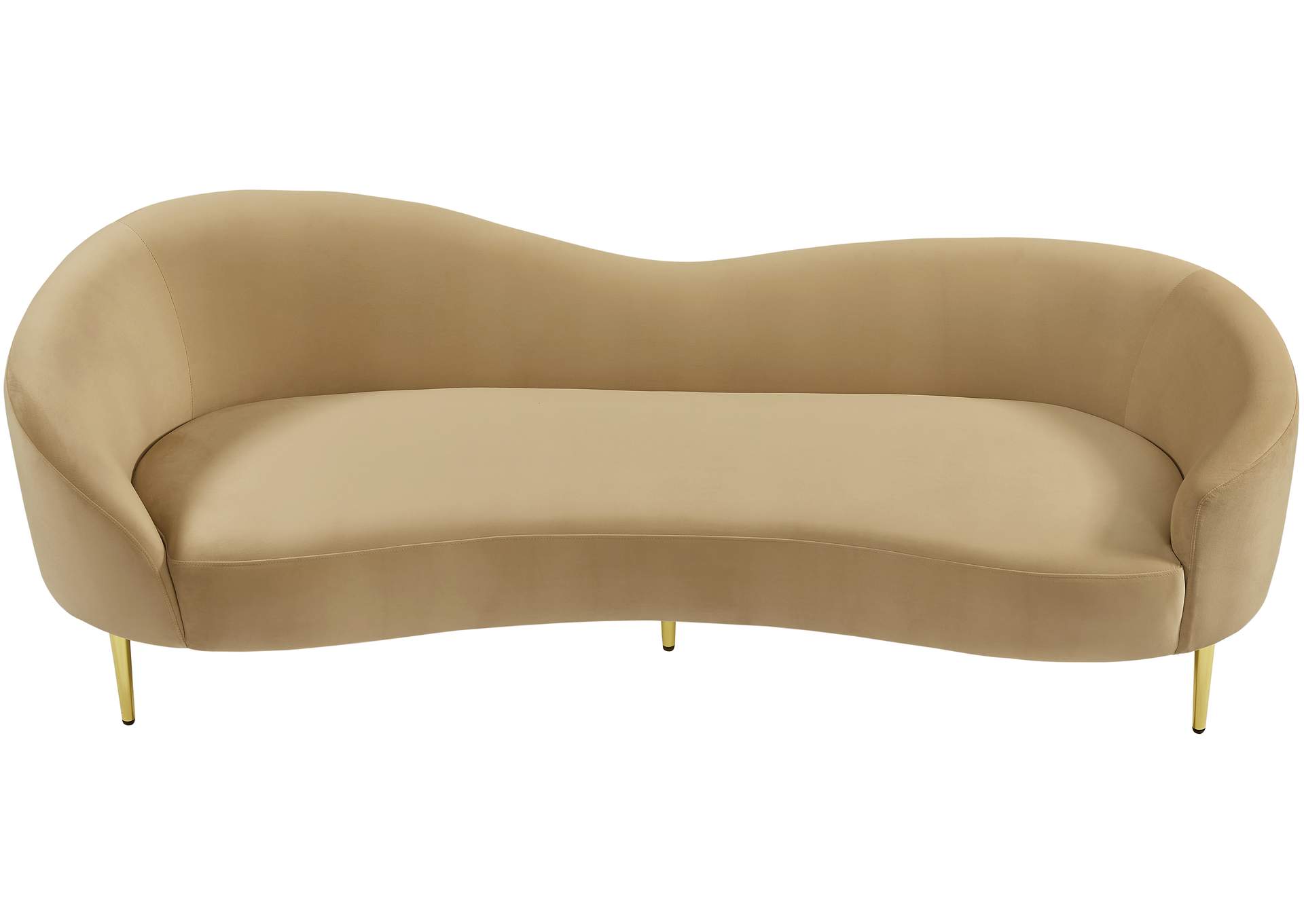 Ritz Camel Velvet Sofa,Meridian Furniture