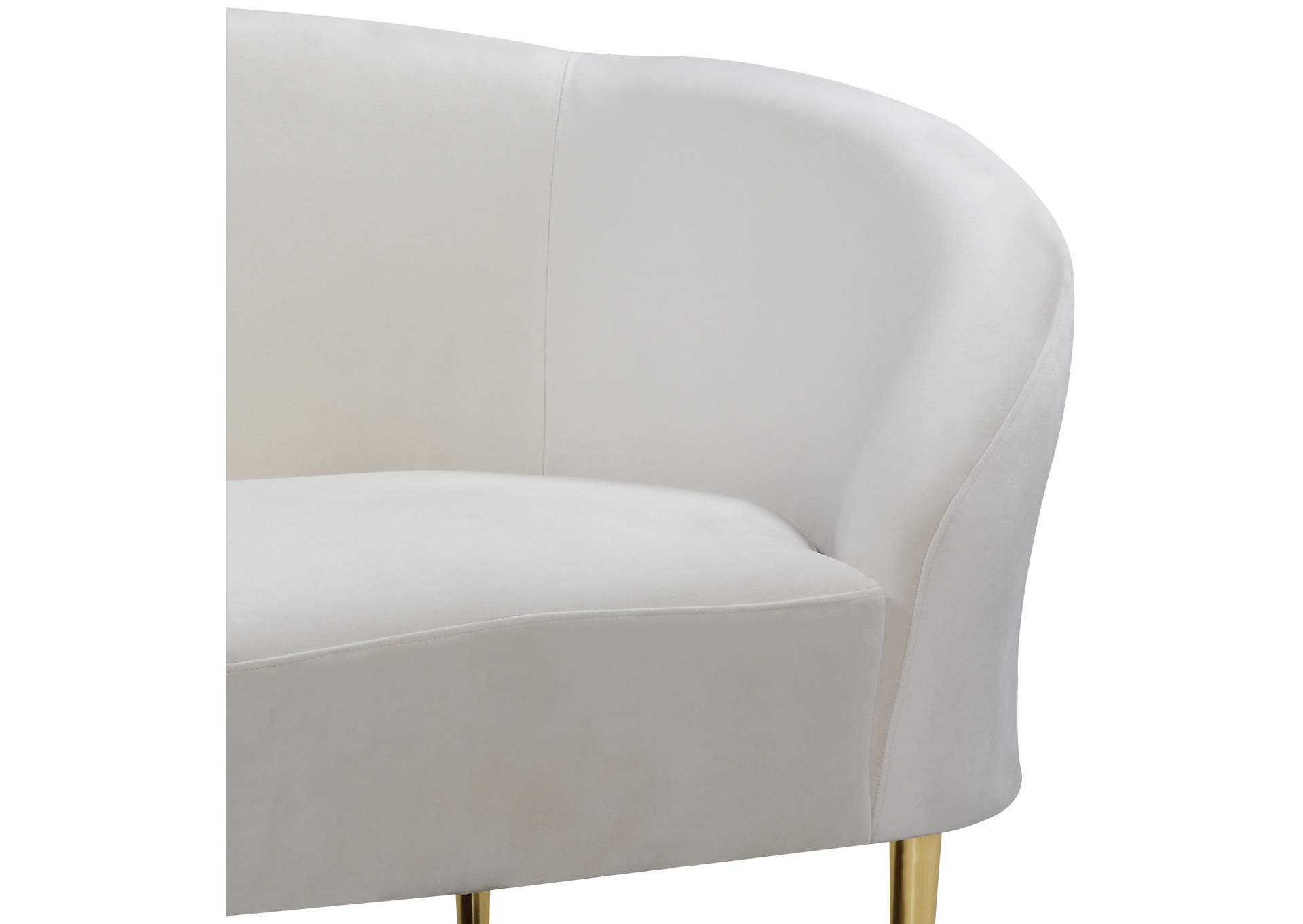 Ritz Cream Velvet Chair,Meridian Furniture